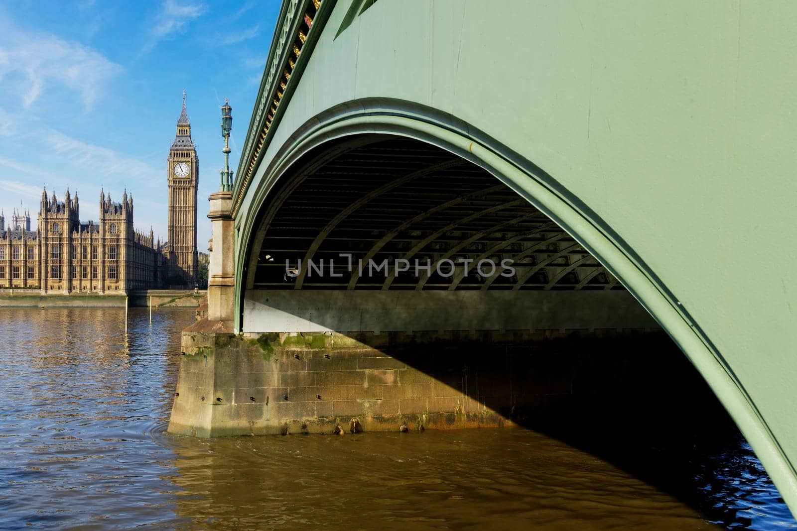 Westminster Bridge and Elizabeth Tower (previously known as the Clock Tower or Big ben) in London, England, UK