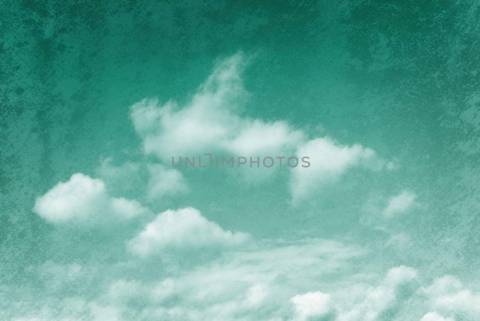 Emerald tinged sky background, grungy texture