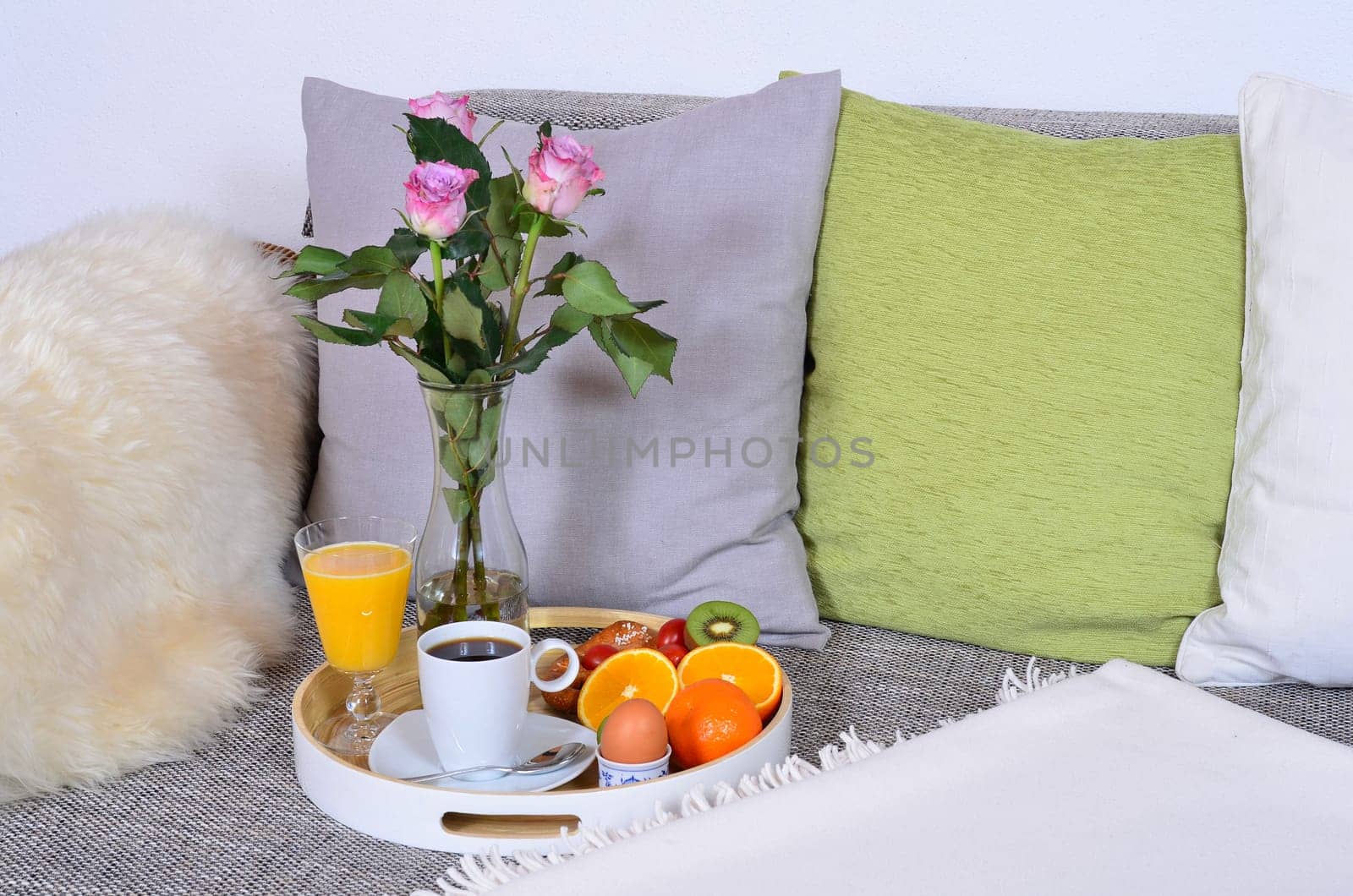 Breakfast in the morning in bed