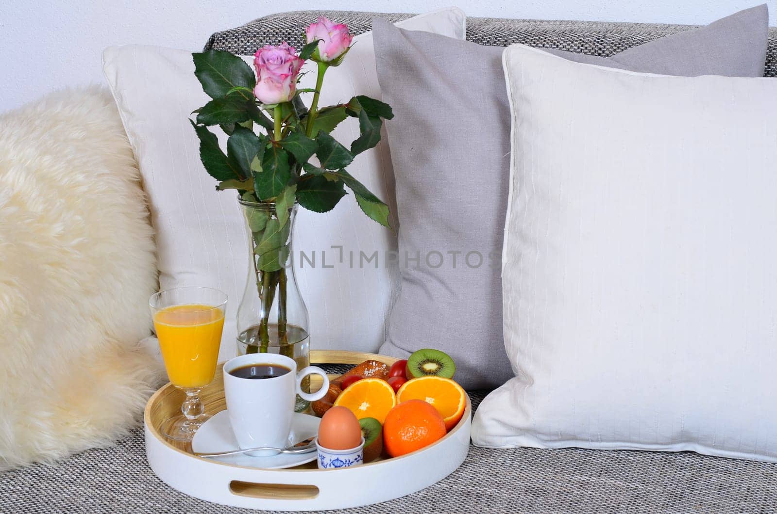 Breakfast in the morning in bed