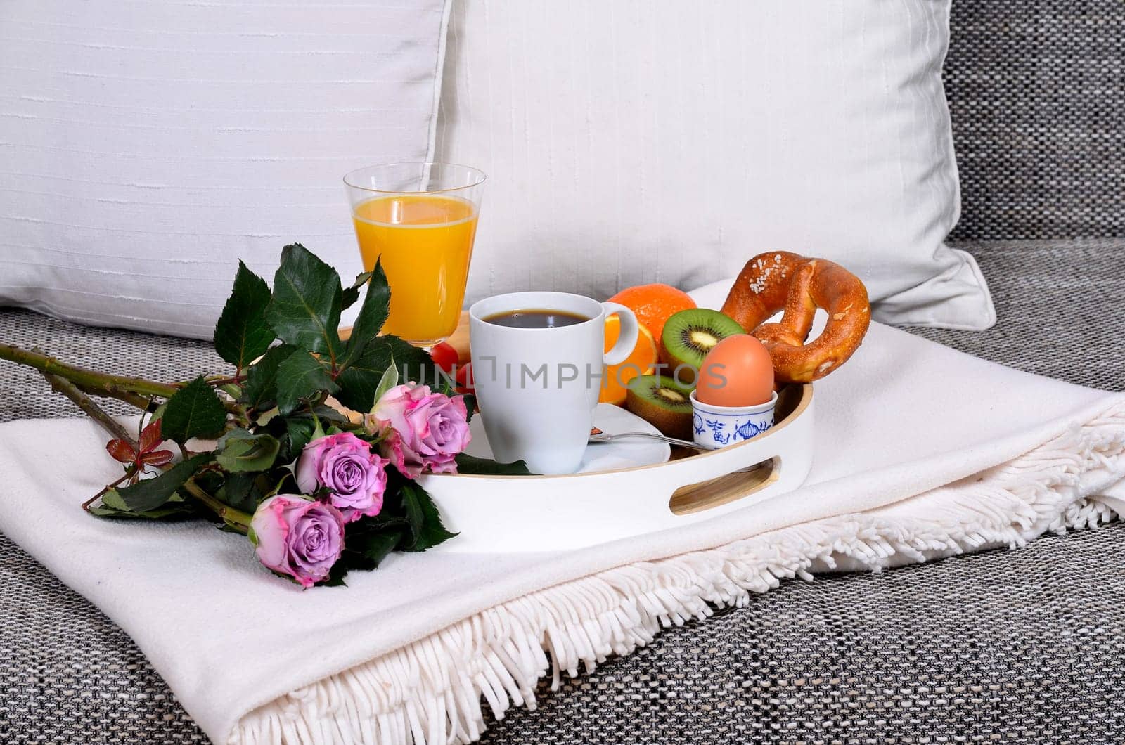 Breakfast in the morning in bed