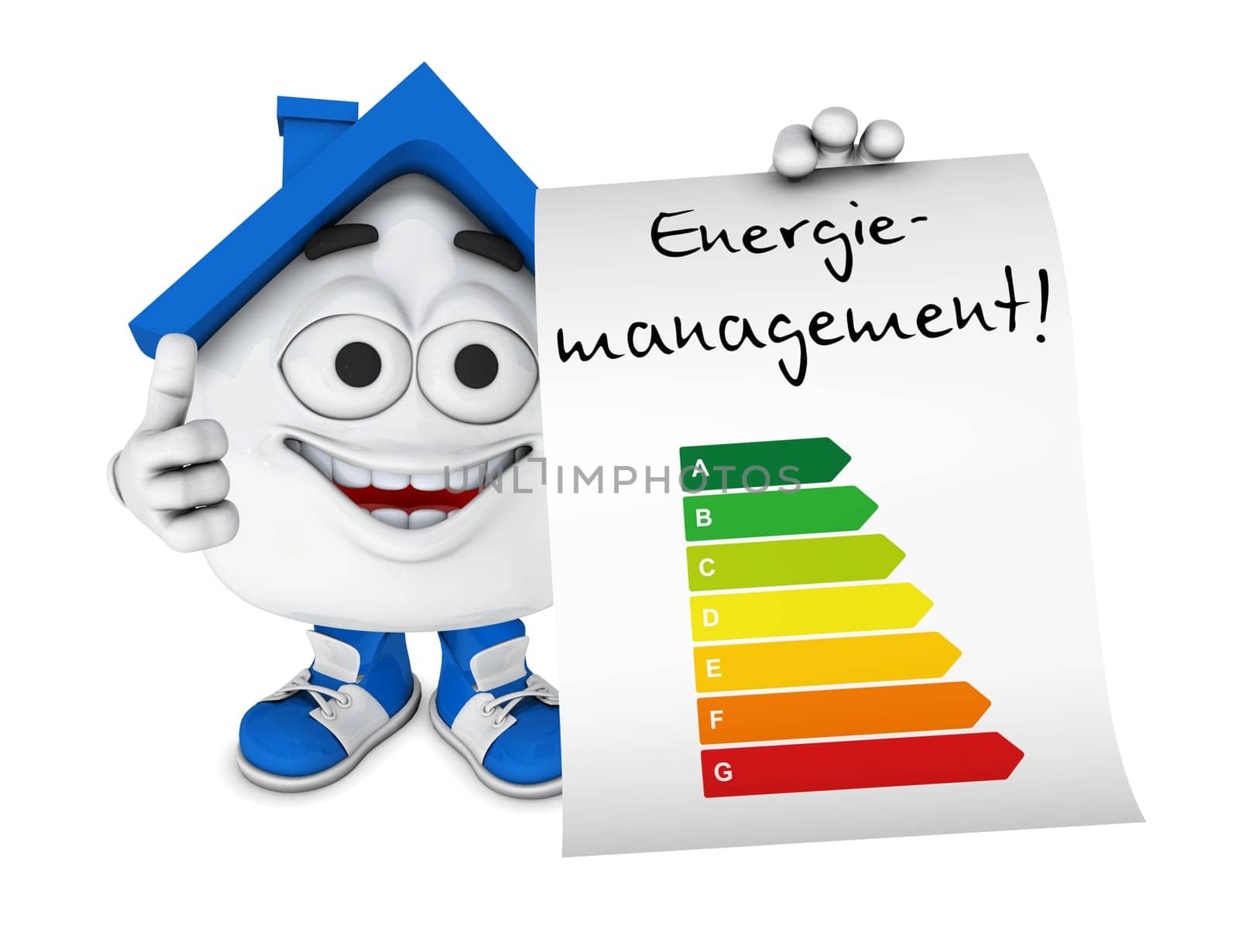 Small 3D House Blue - Energy Management Concept 1