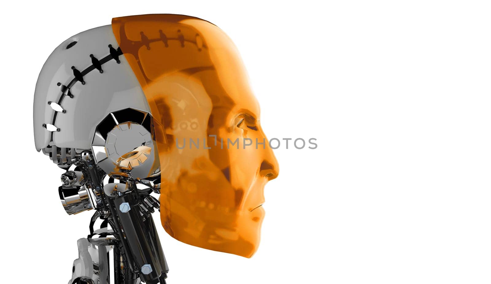 Side View - Robot Head Orange