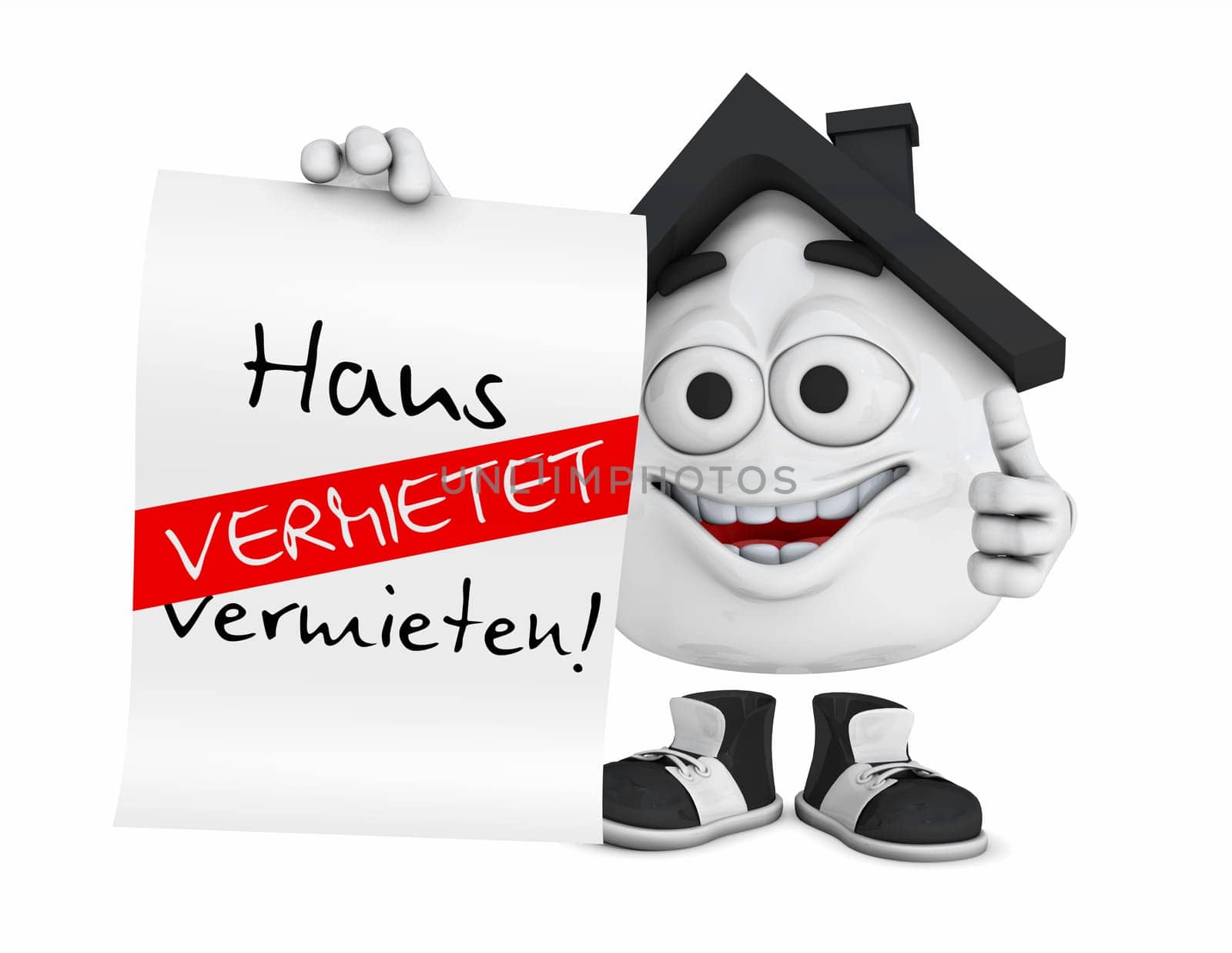 Small 3D House Black - House for Rent! -Rented