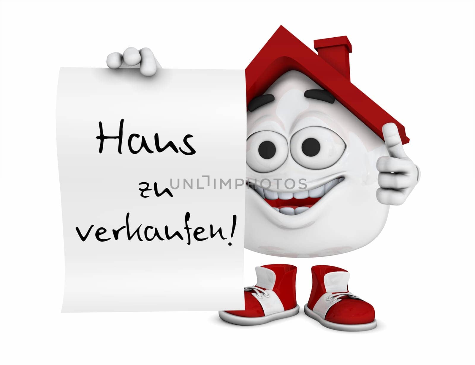 Small 3D House Red - House for Sale!