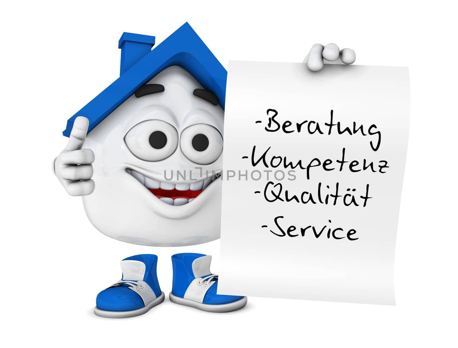 Small 3D House Blue - Consulting Competence Quality Service