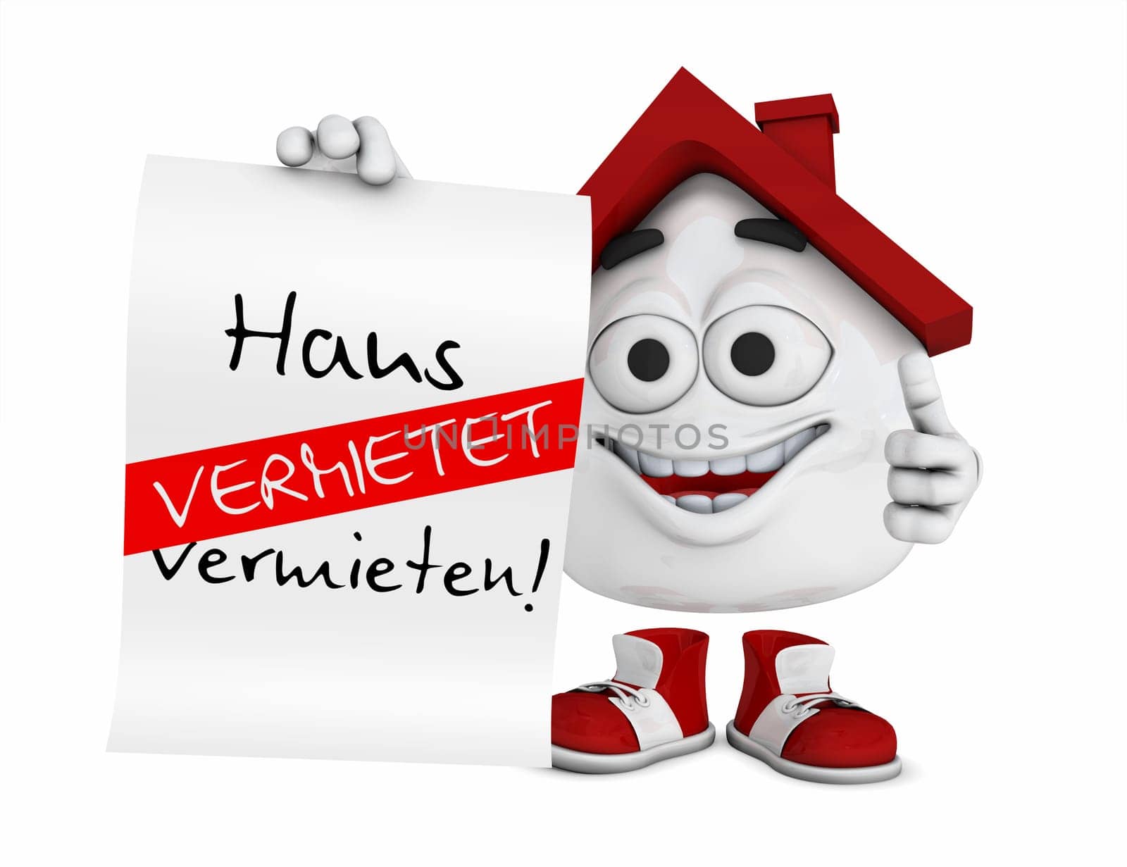 Small 3D House Red - House for Rent! -Rented