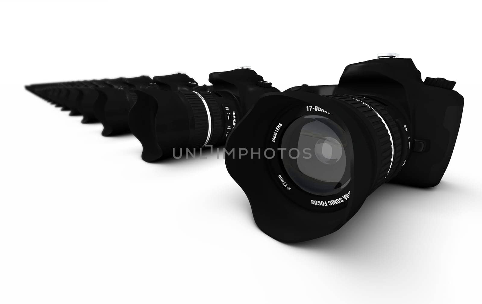 DSLR Concept - Digital SLR Cameras in Row 1