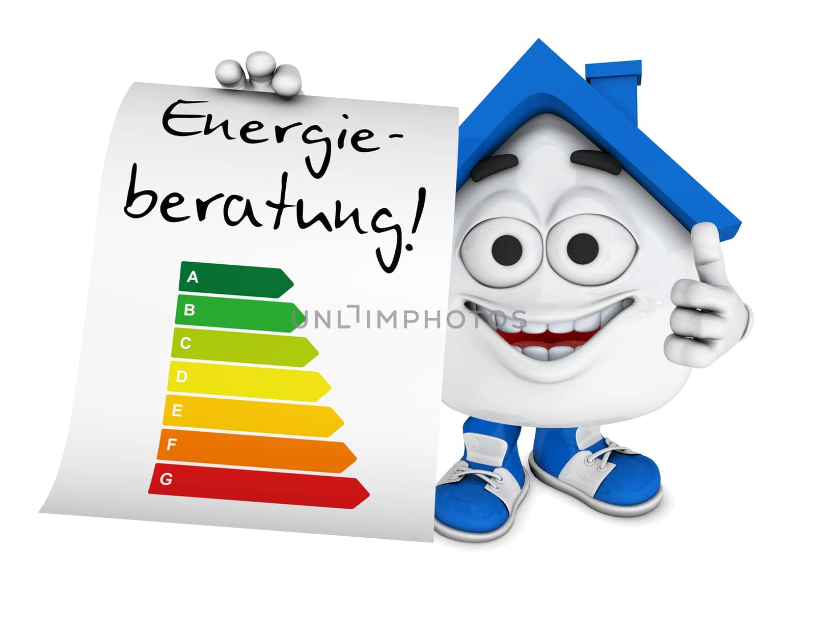Small 3D House Blue - Energy Consulting Concept 1