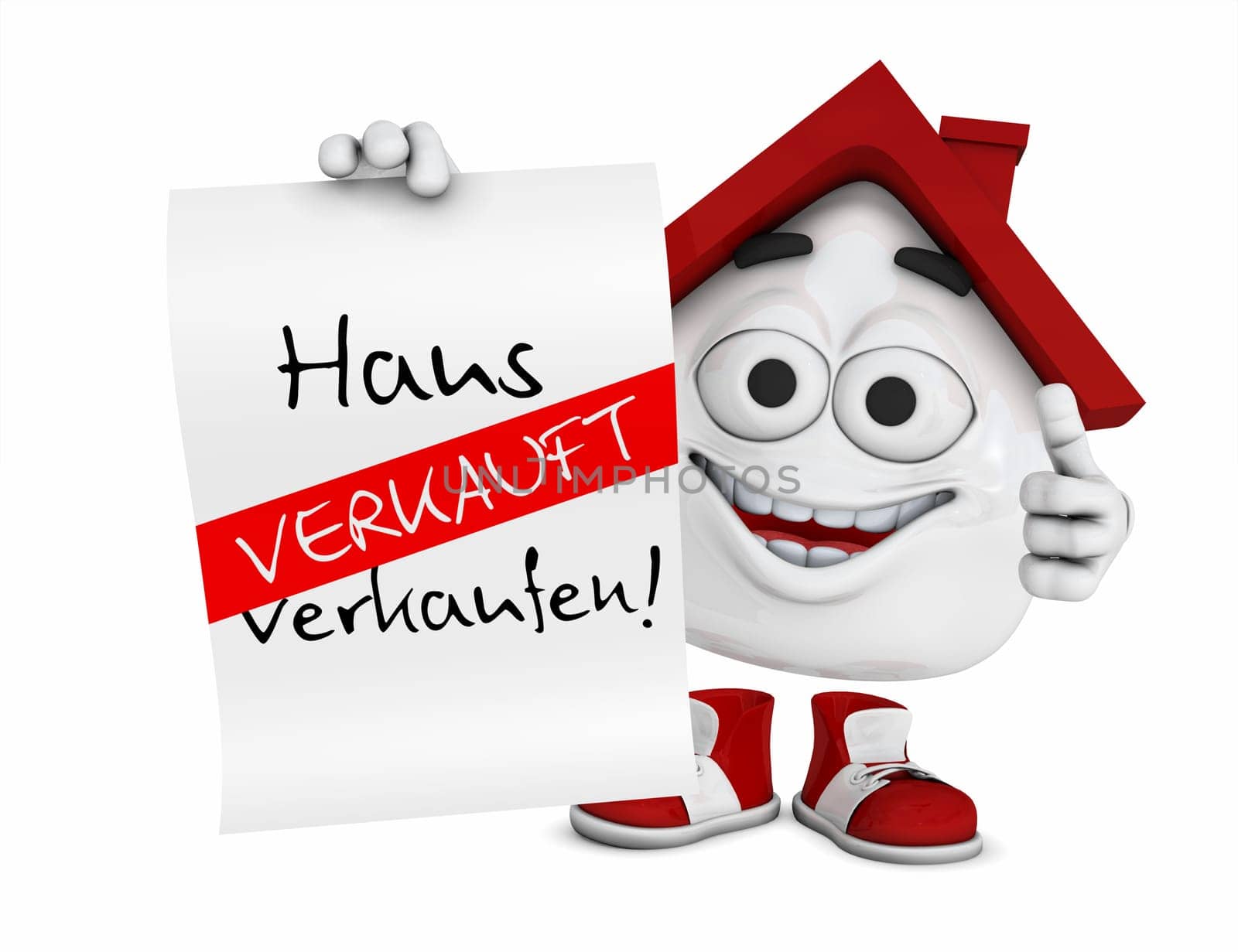 Small 3D House Red - House for Sale! -Sold