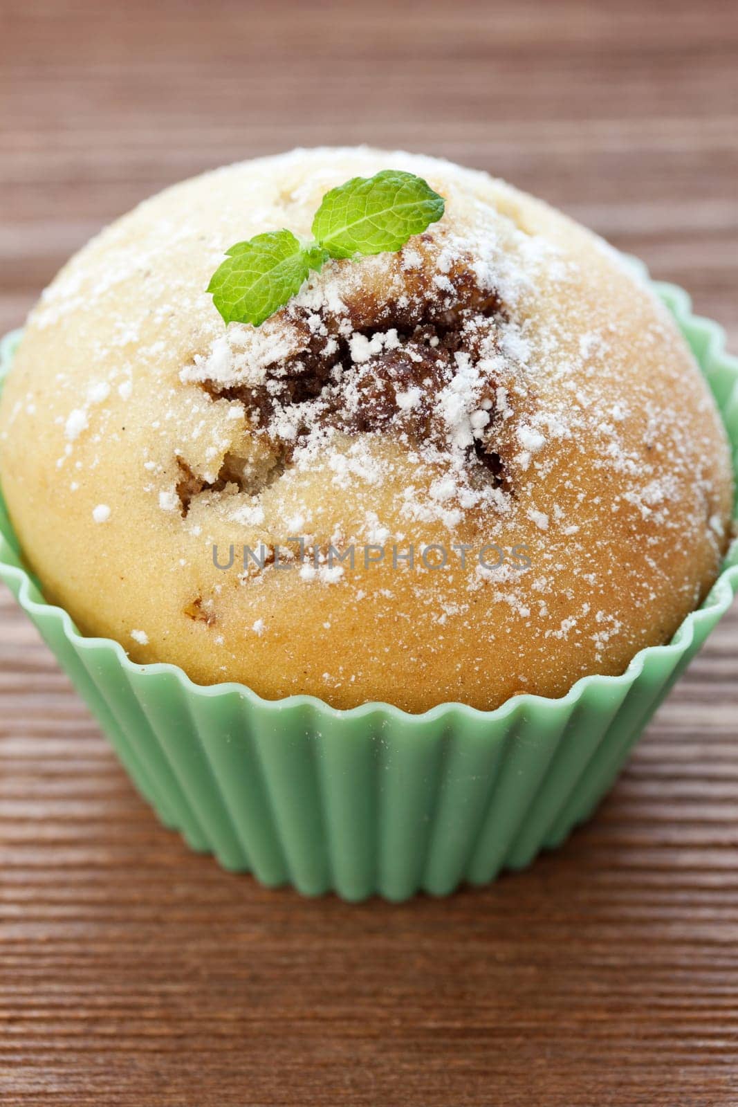 Muffin with powdered sugar