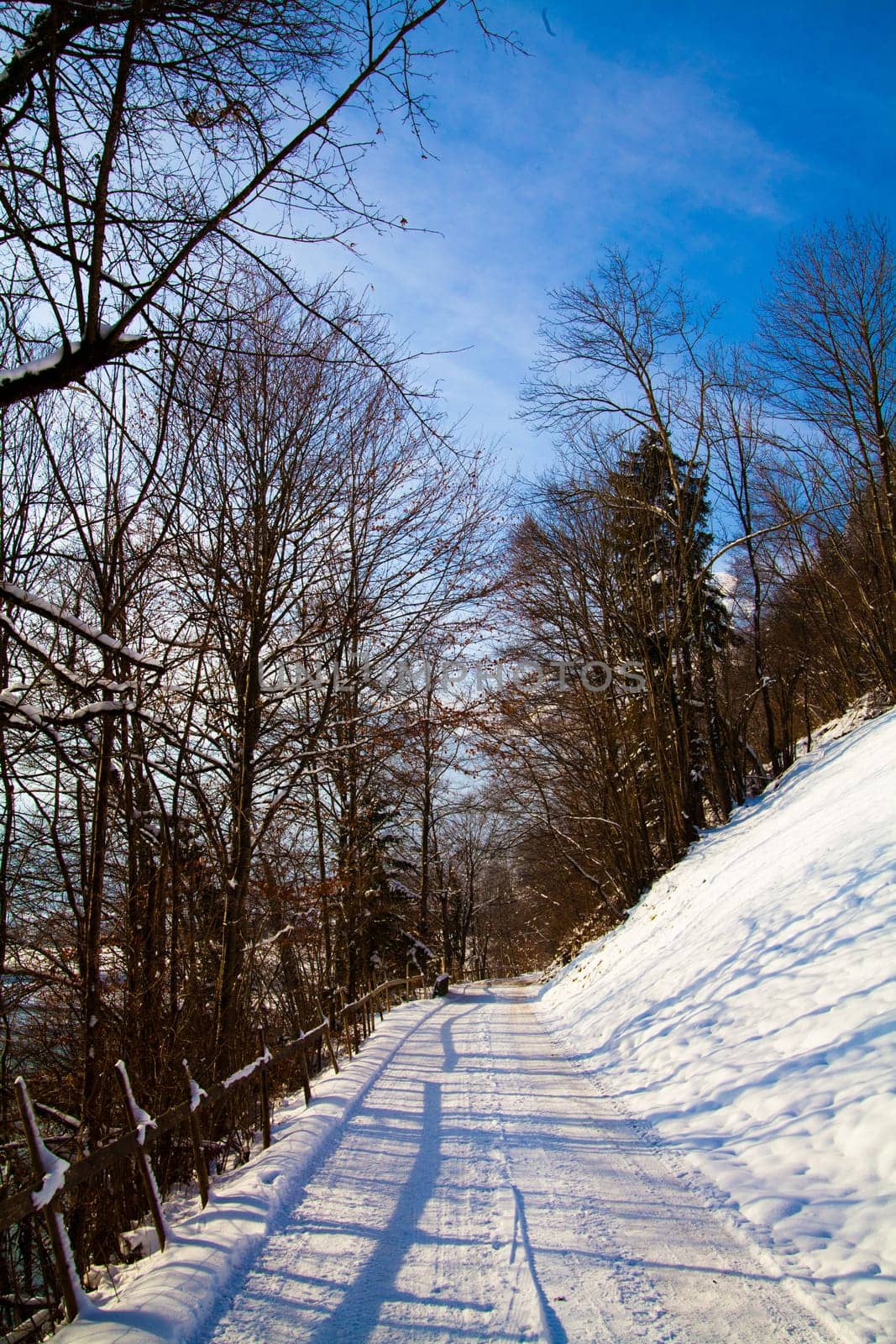 Landscape of the mountains covered with snow. Snowy Mountain.