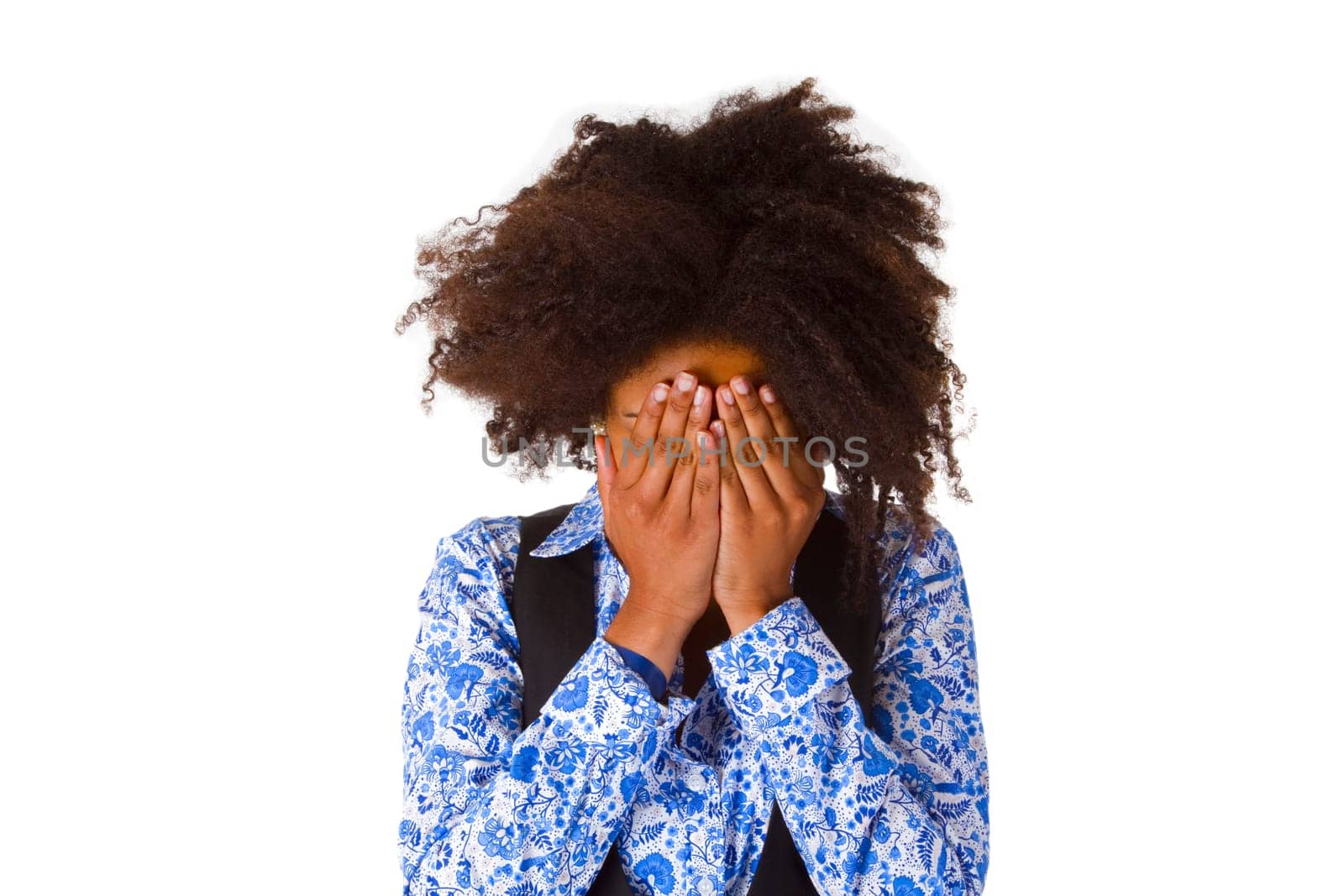 Attractive african american woman - isolated on white background
