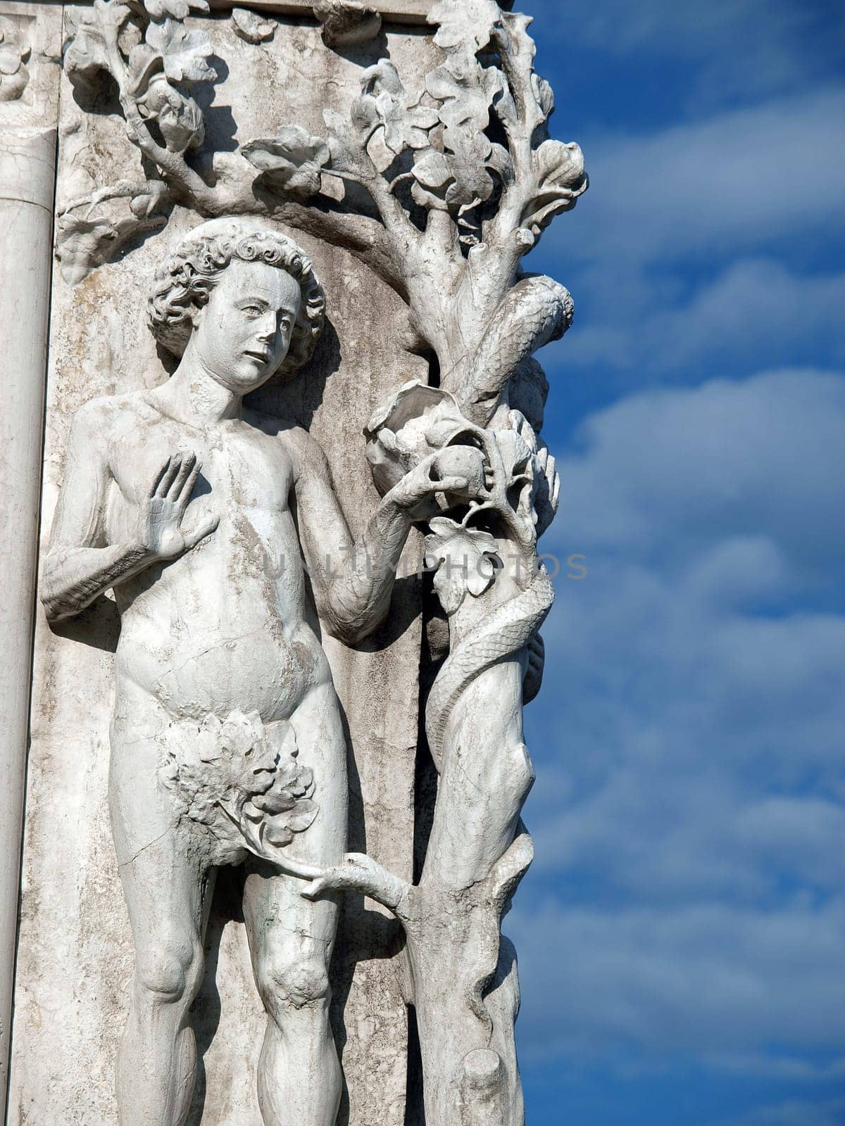 Venice - Doge's Palace. A scene from Paradise on the background of the Venetian sky
