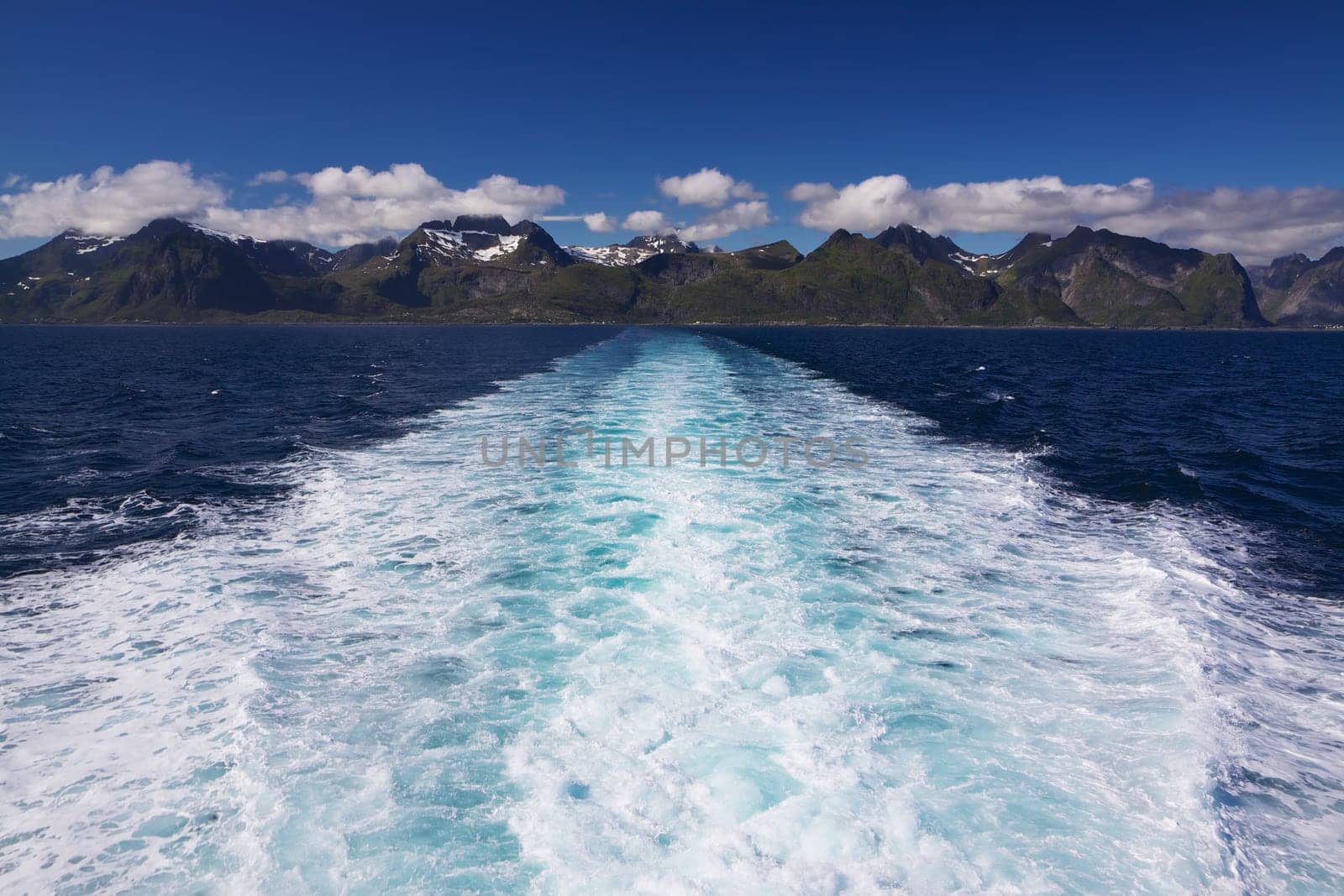 Scenic view of picturesque Lofoten islands in Norway from cruise ship