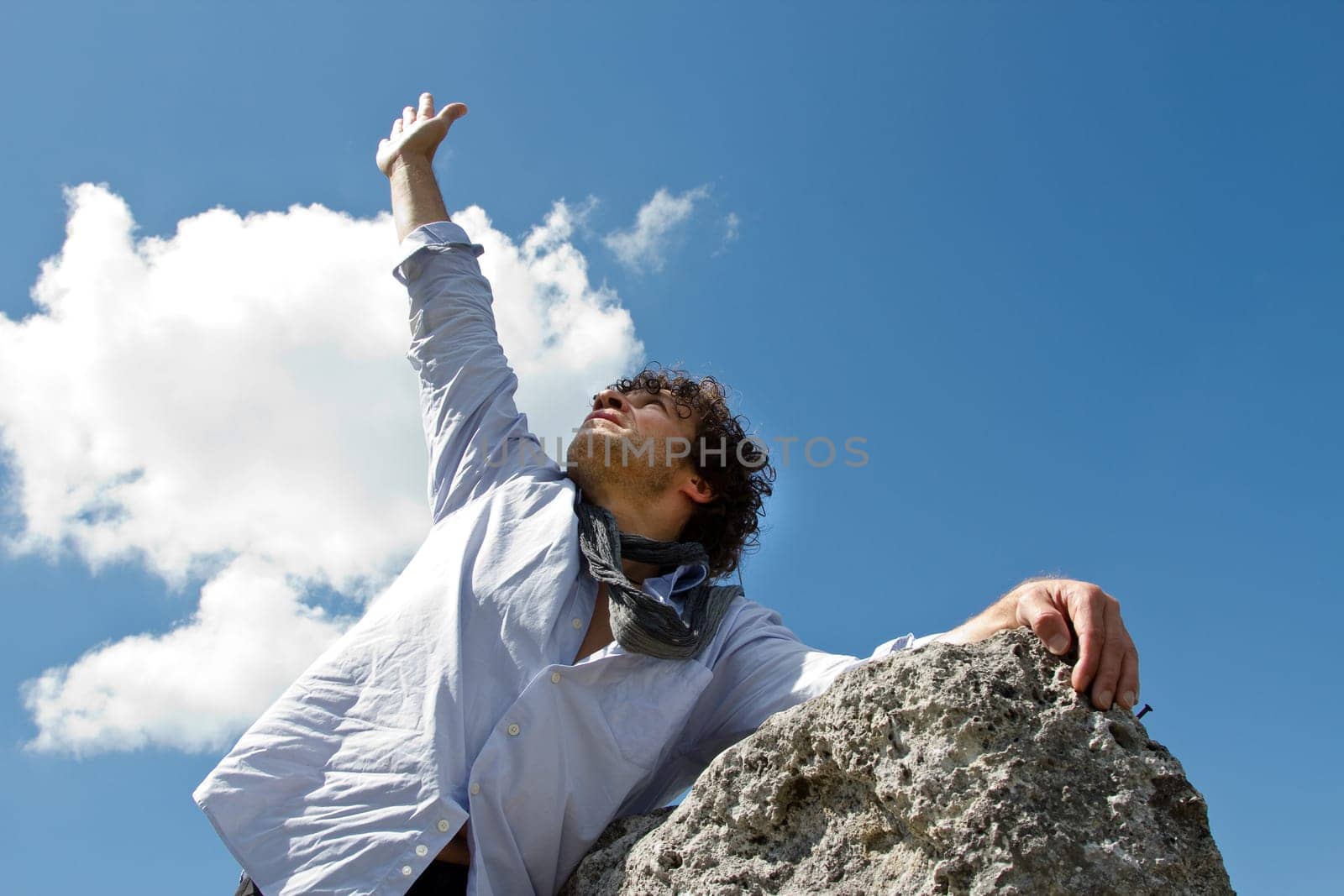 At the top