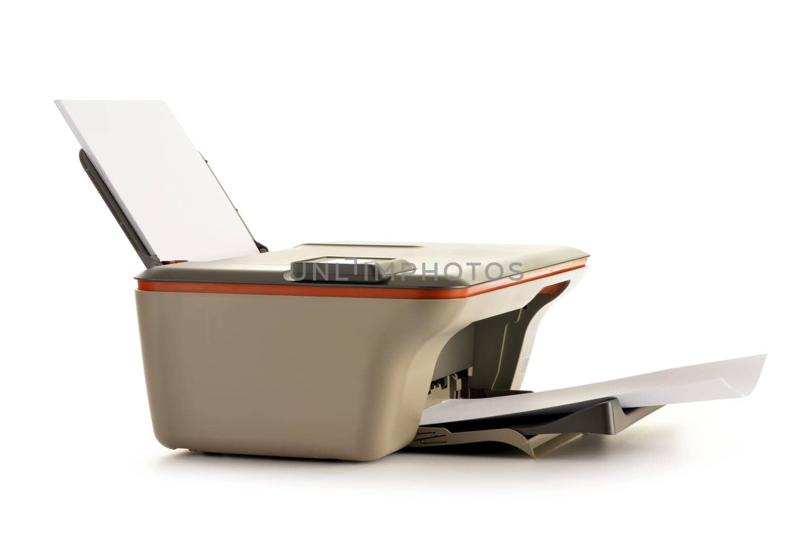 Computer printer isolated on white background