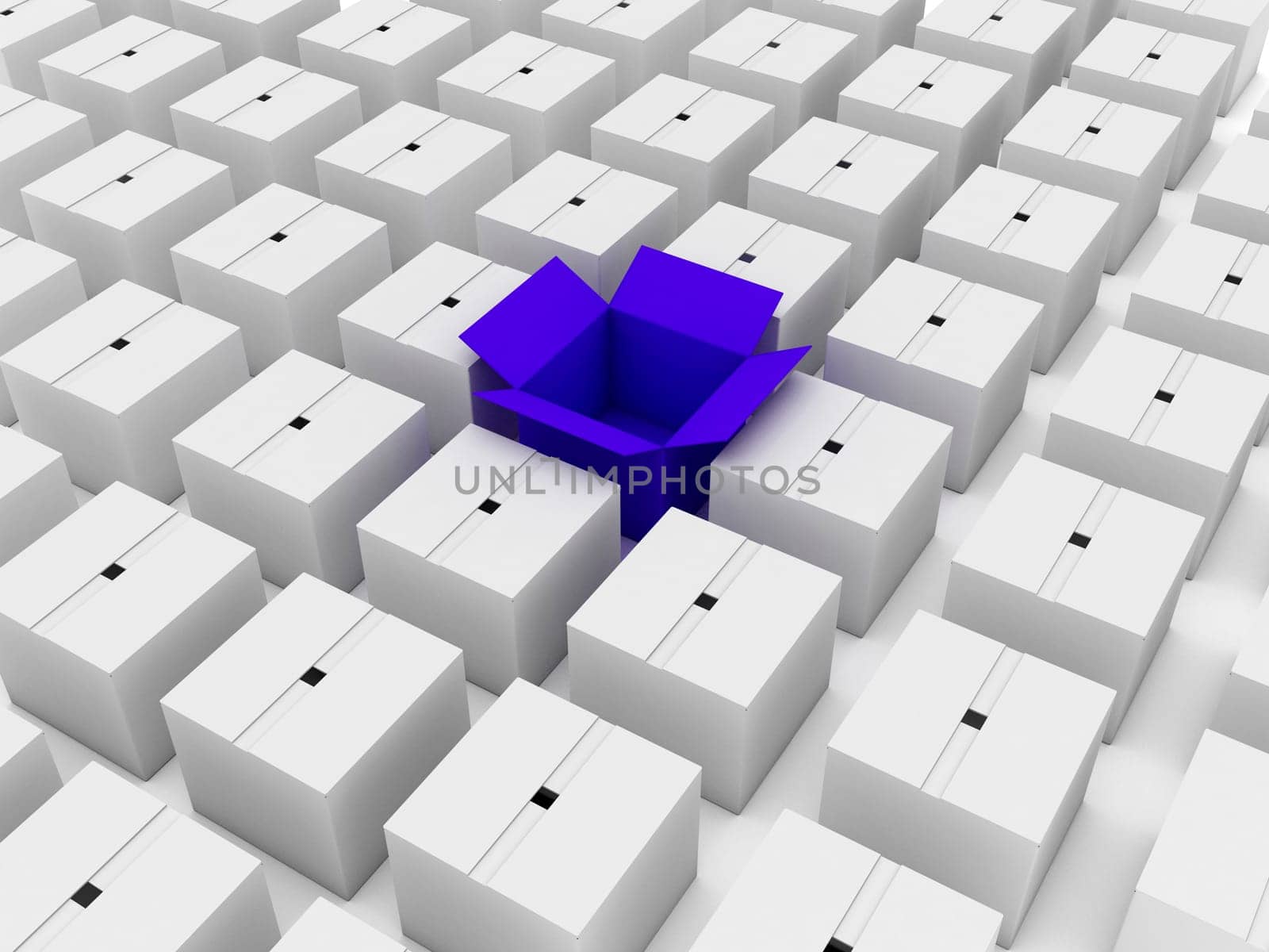 The leader, the best, 3 d, a sea of boxes