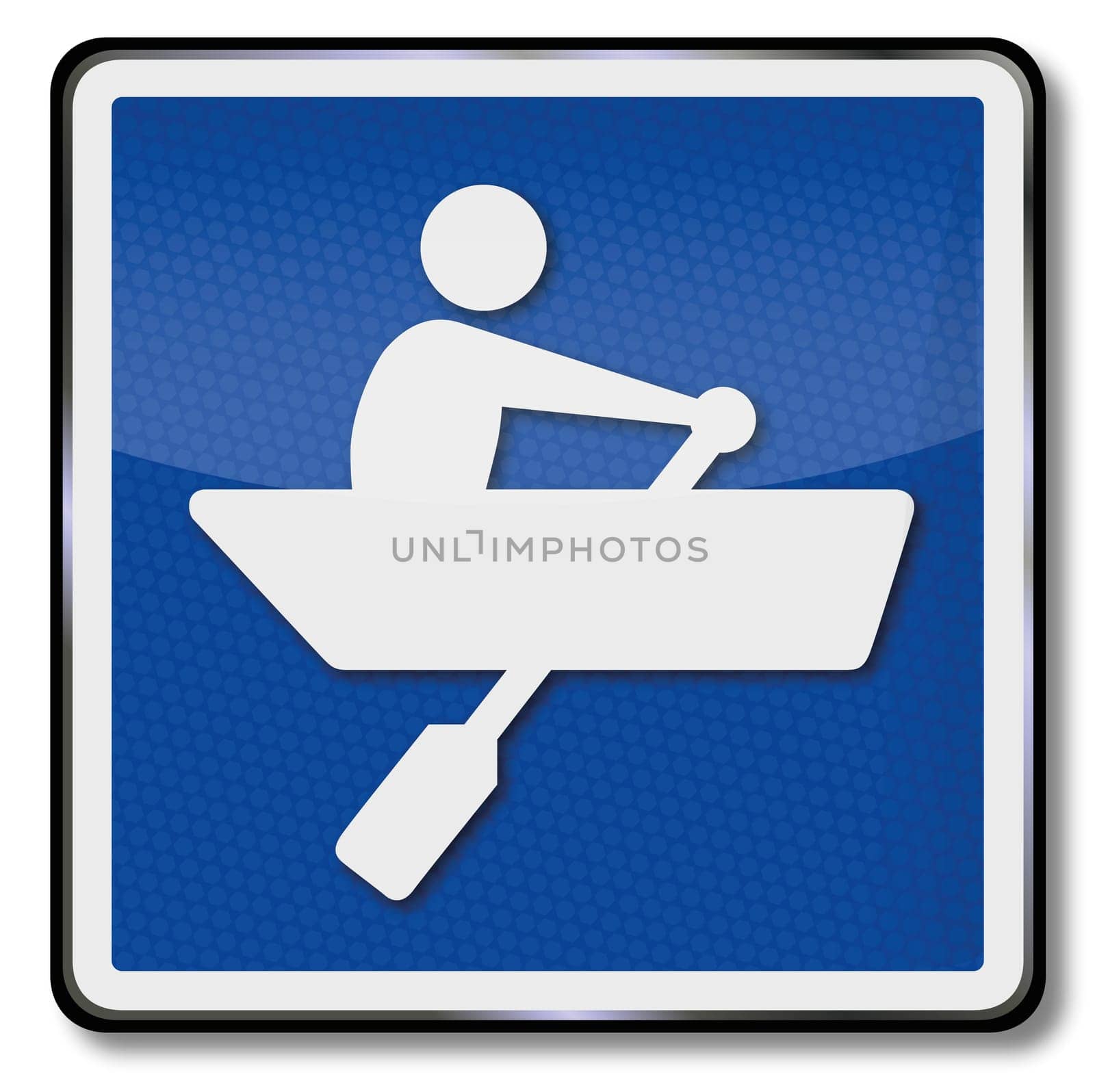 Navigation sign rowing boat