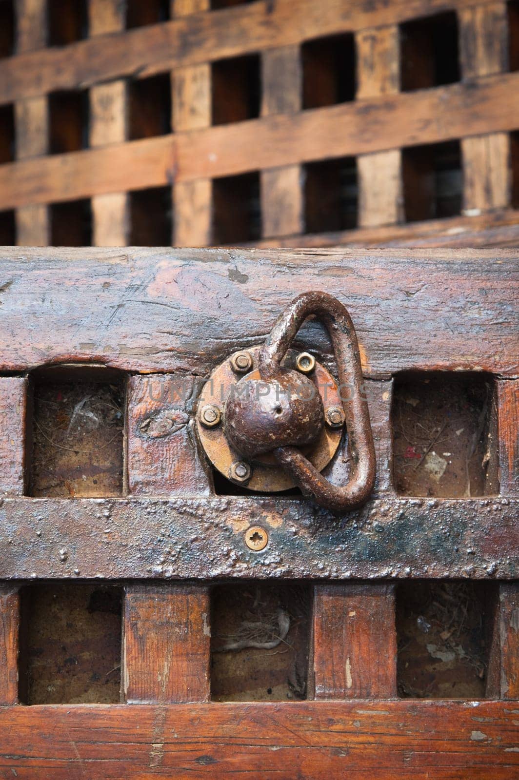 The wooden parts of the ancient sailing ship deck