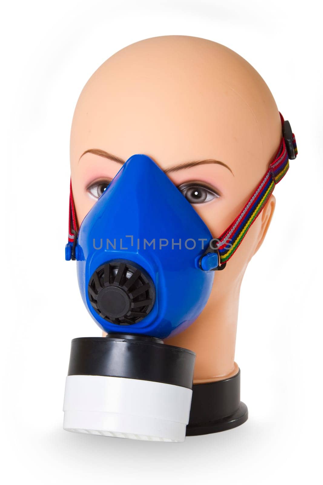 Respirator Mask with Clipping Path on White Background