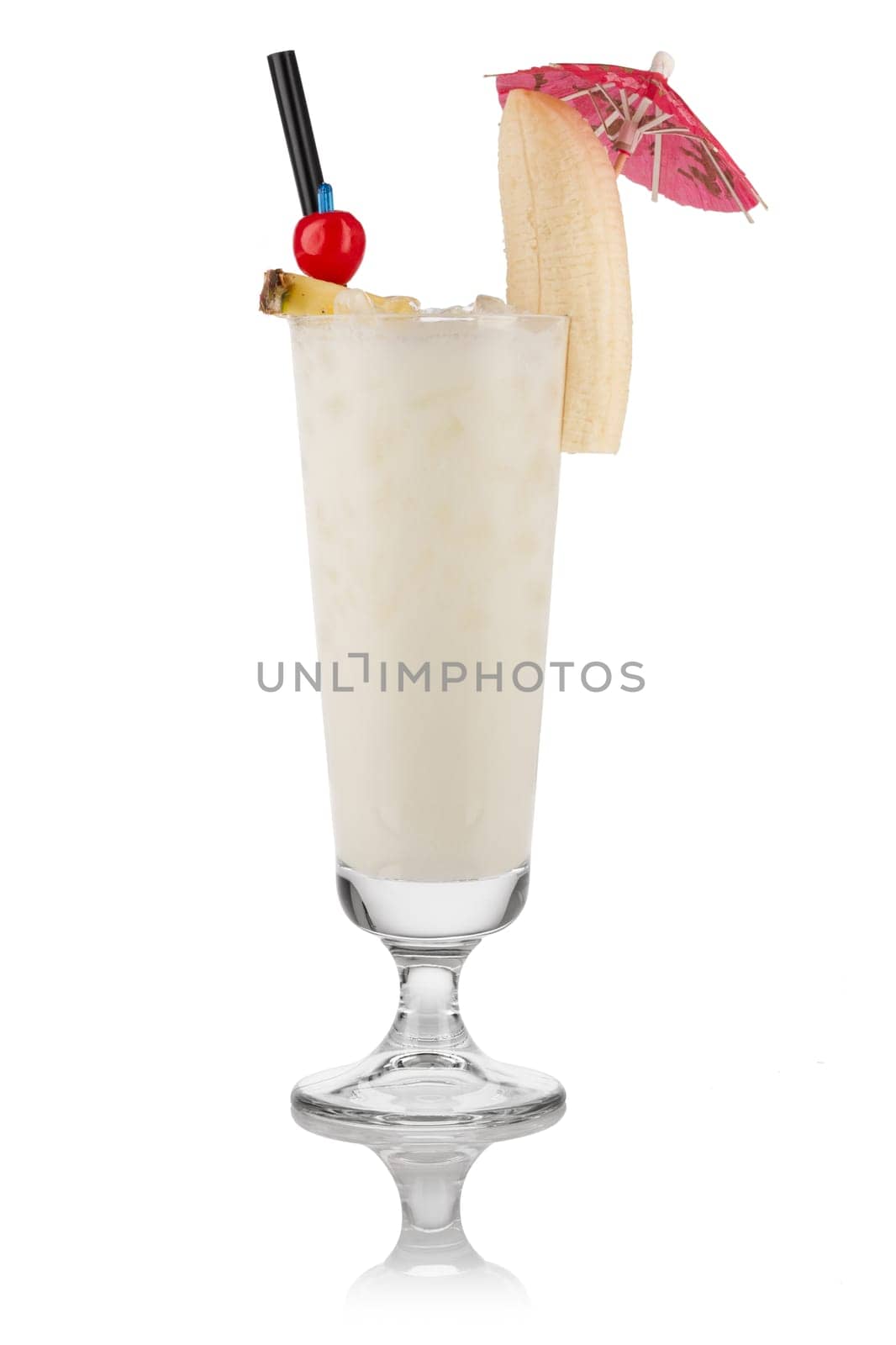 Cocktail banana mama on white background