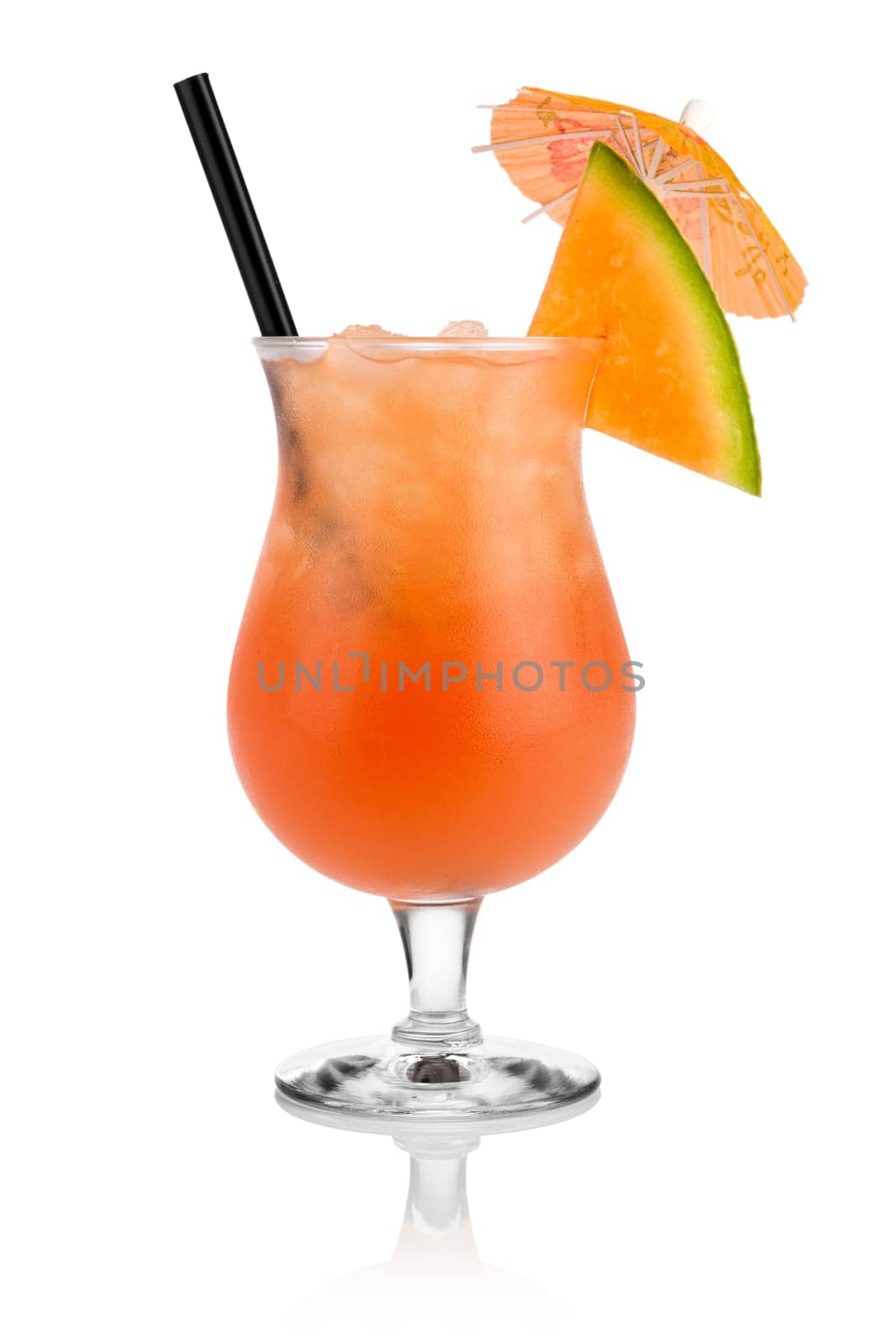 Cocktail honey melon on white background