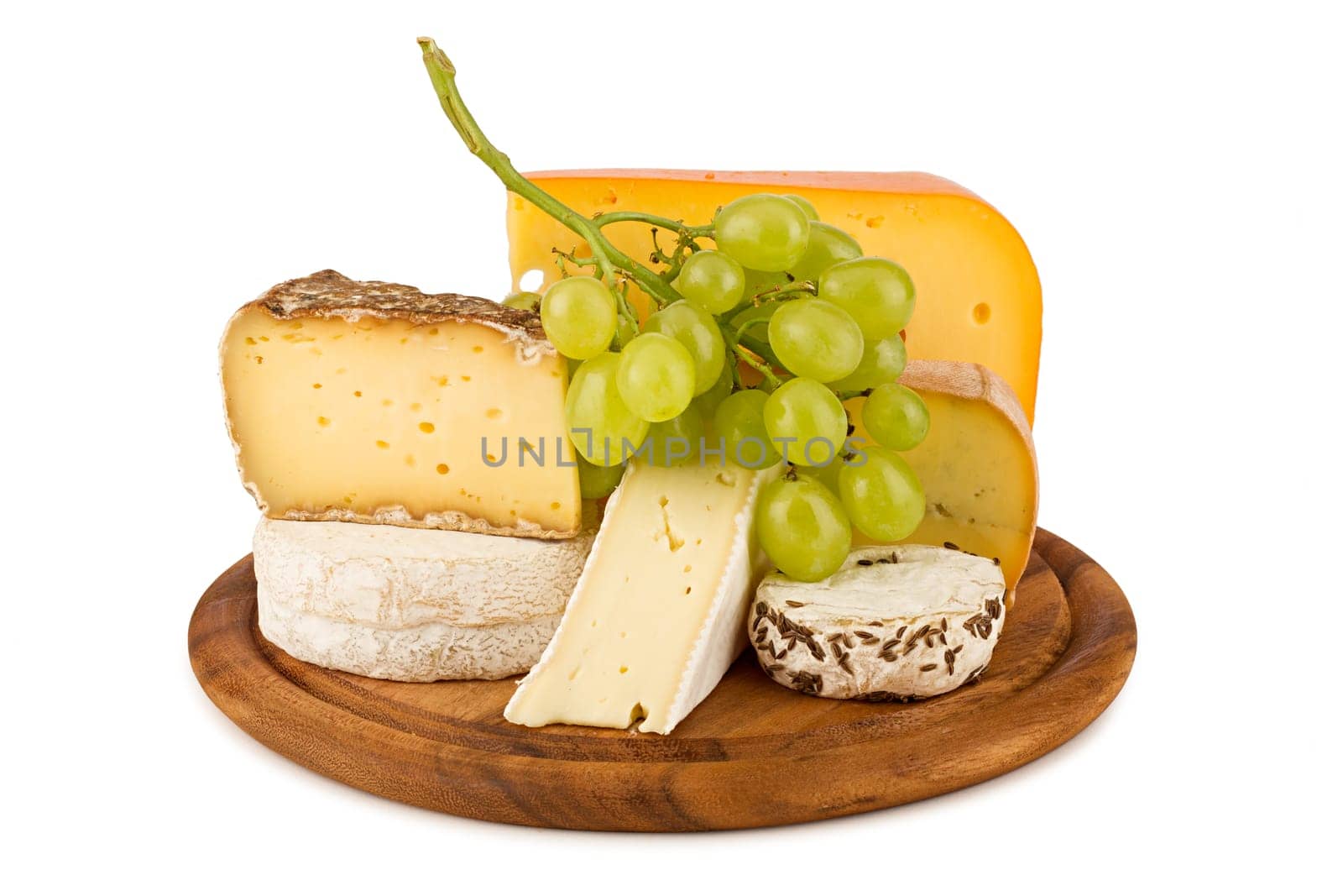 Different types of cheese on board