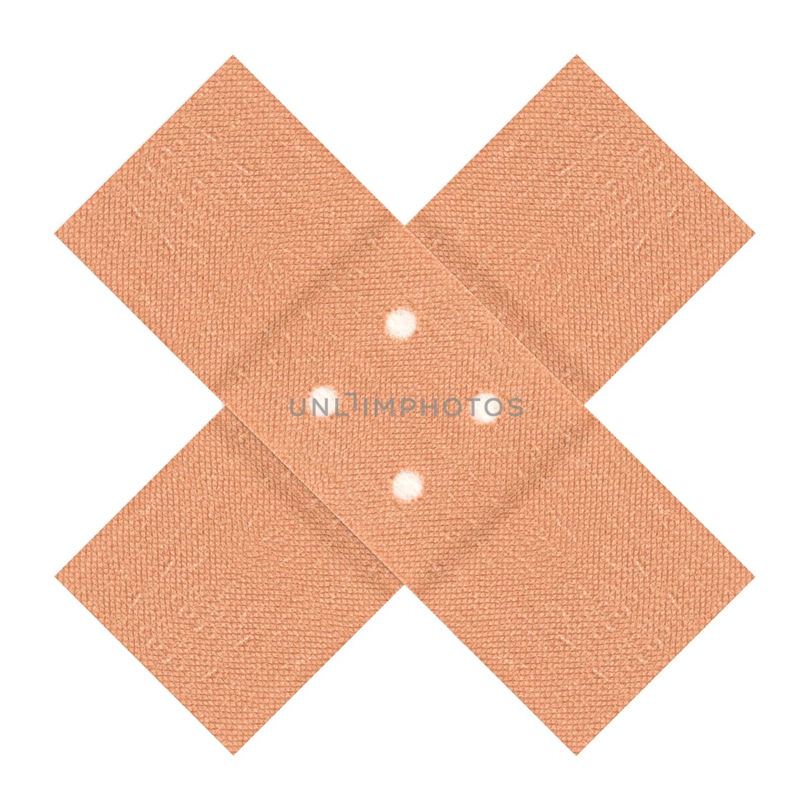 Adhesive plaster on white background