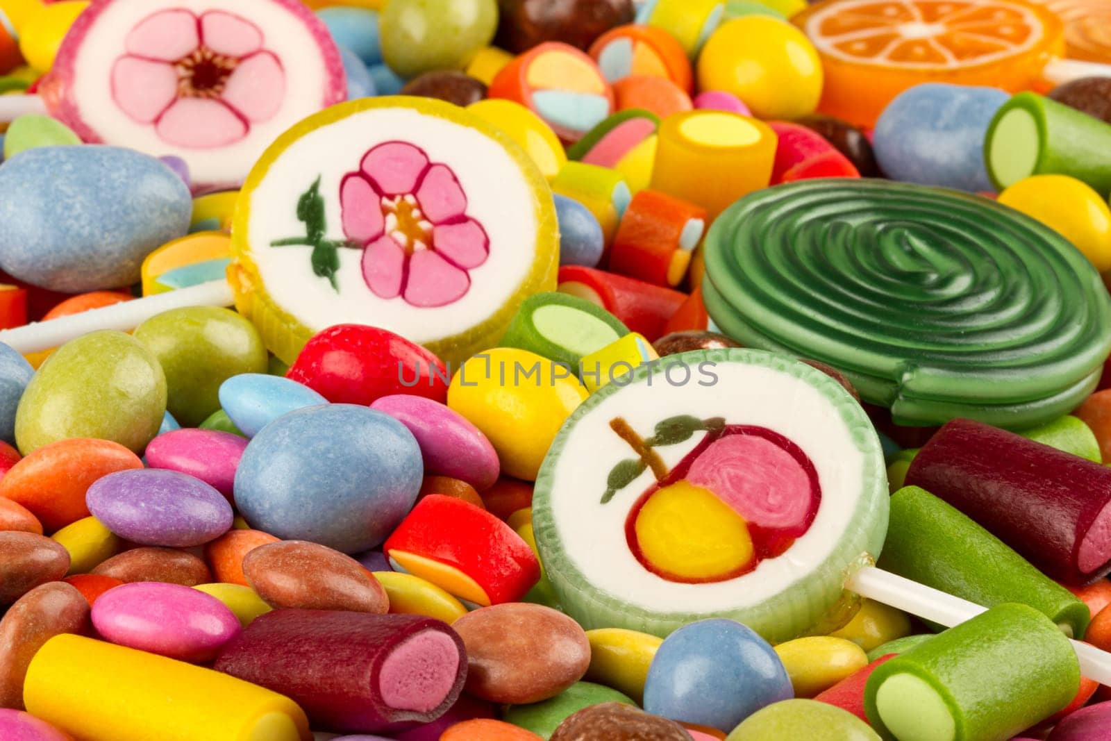 Colorful sweets in a heap