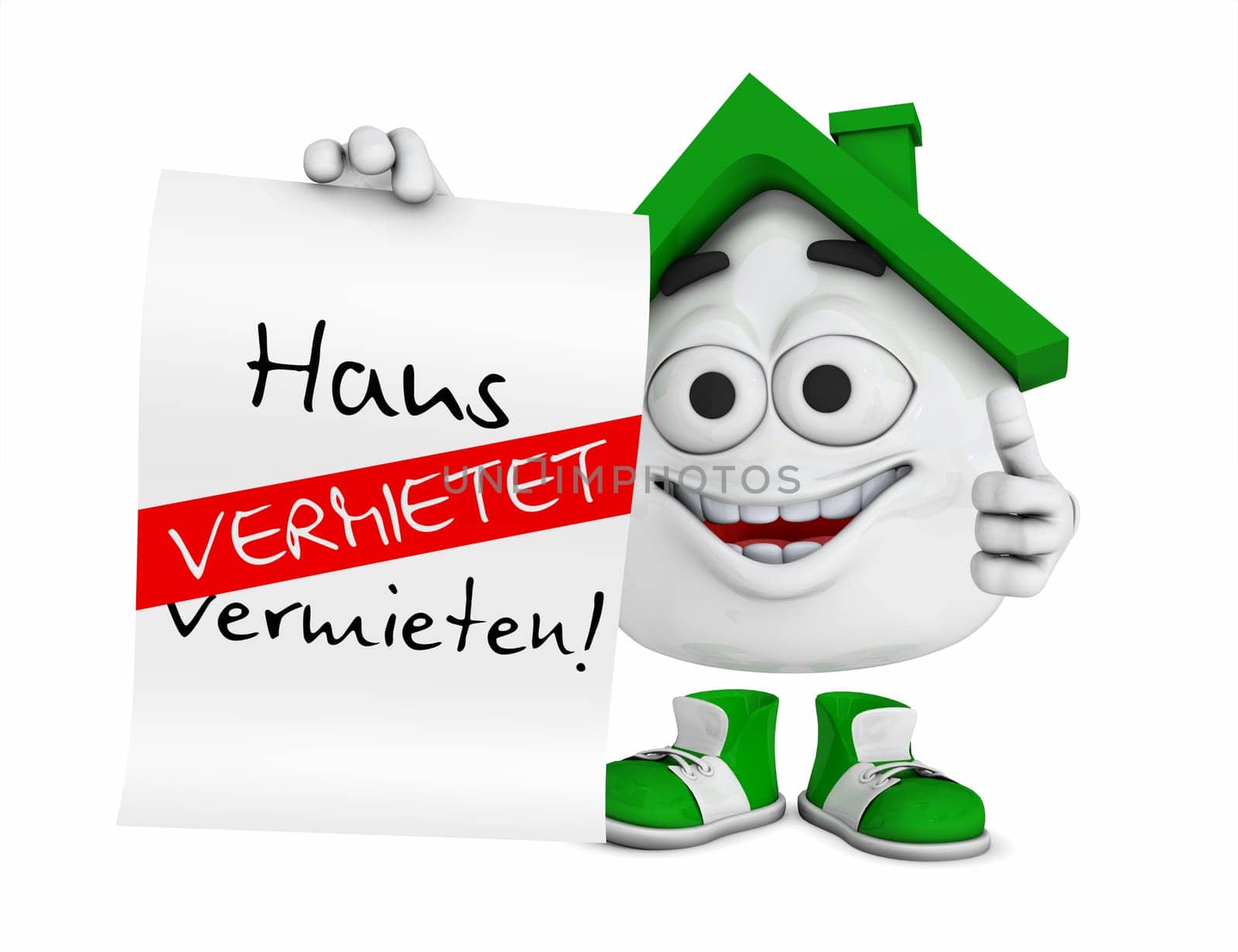 Small 3D House Green - House for Rent! -Rented