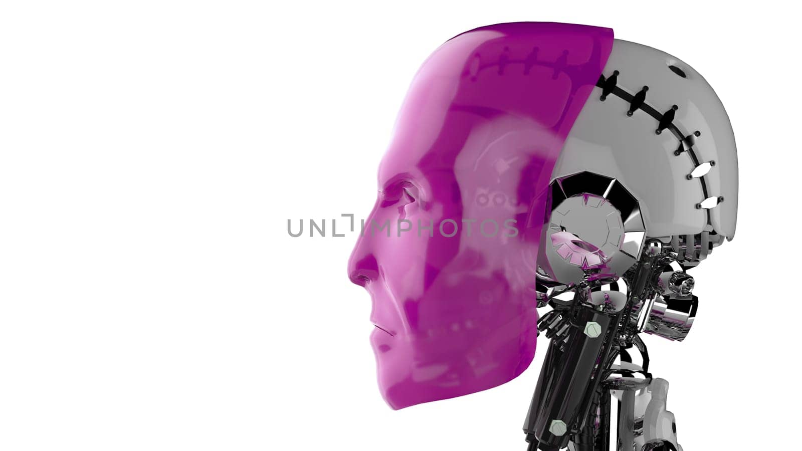Cyborg Head Pink - Side View