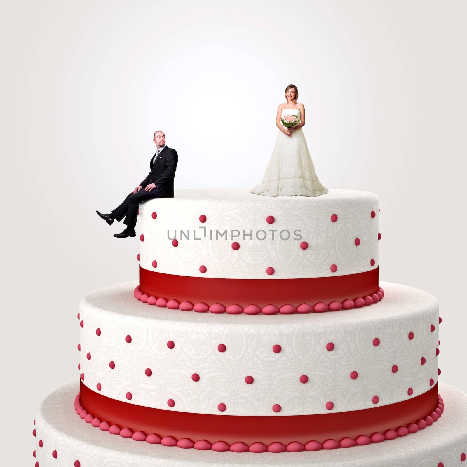 3d wedding cake and funny couple situation