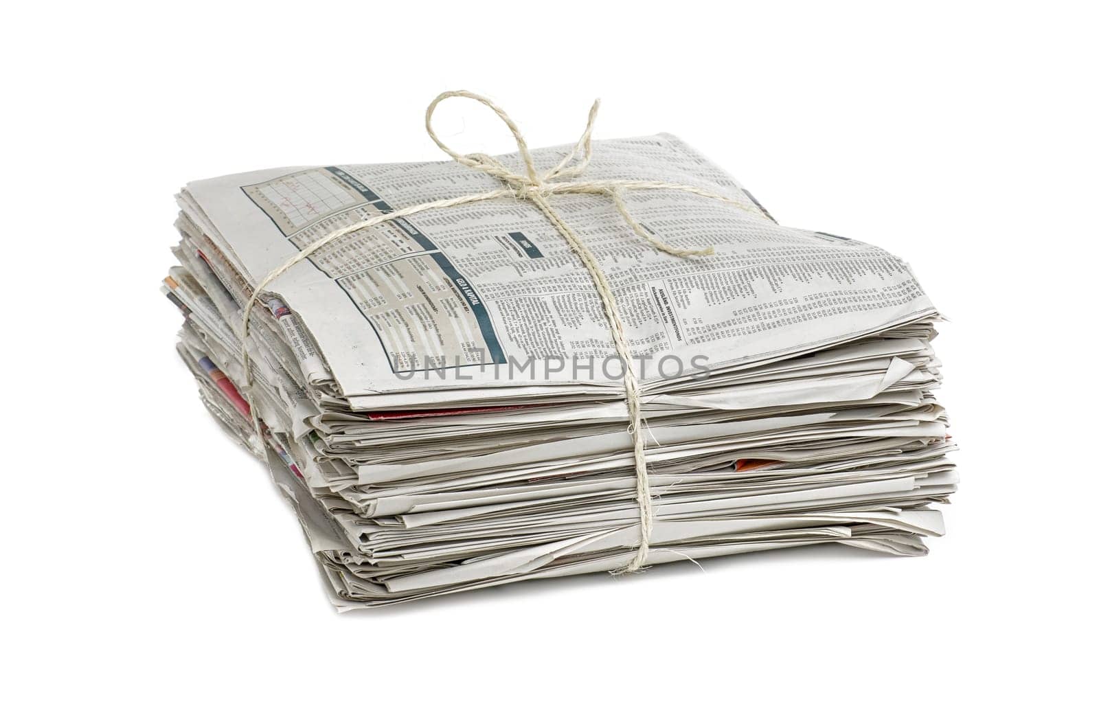 tied up stack of newspapers