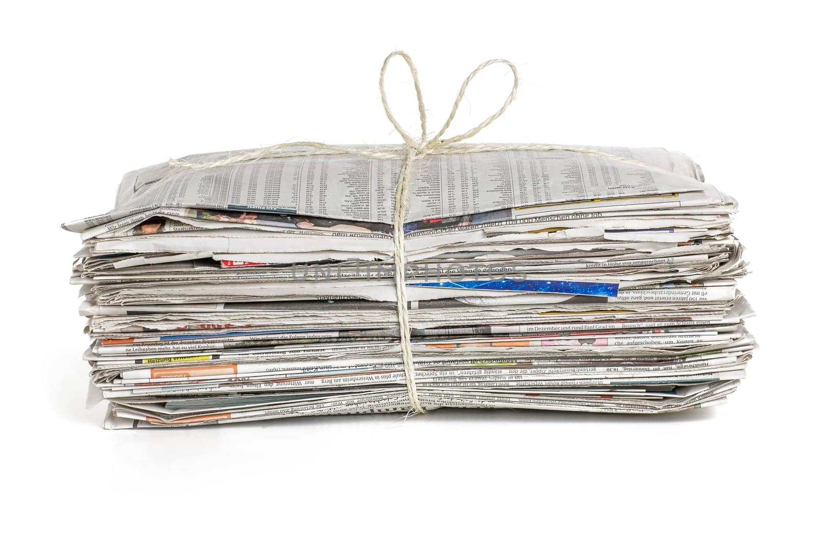 tied up stack of newspapers