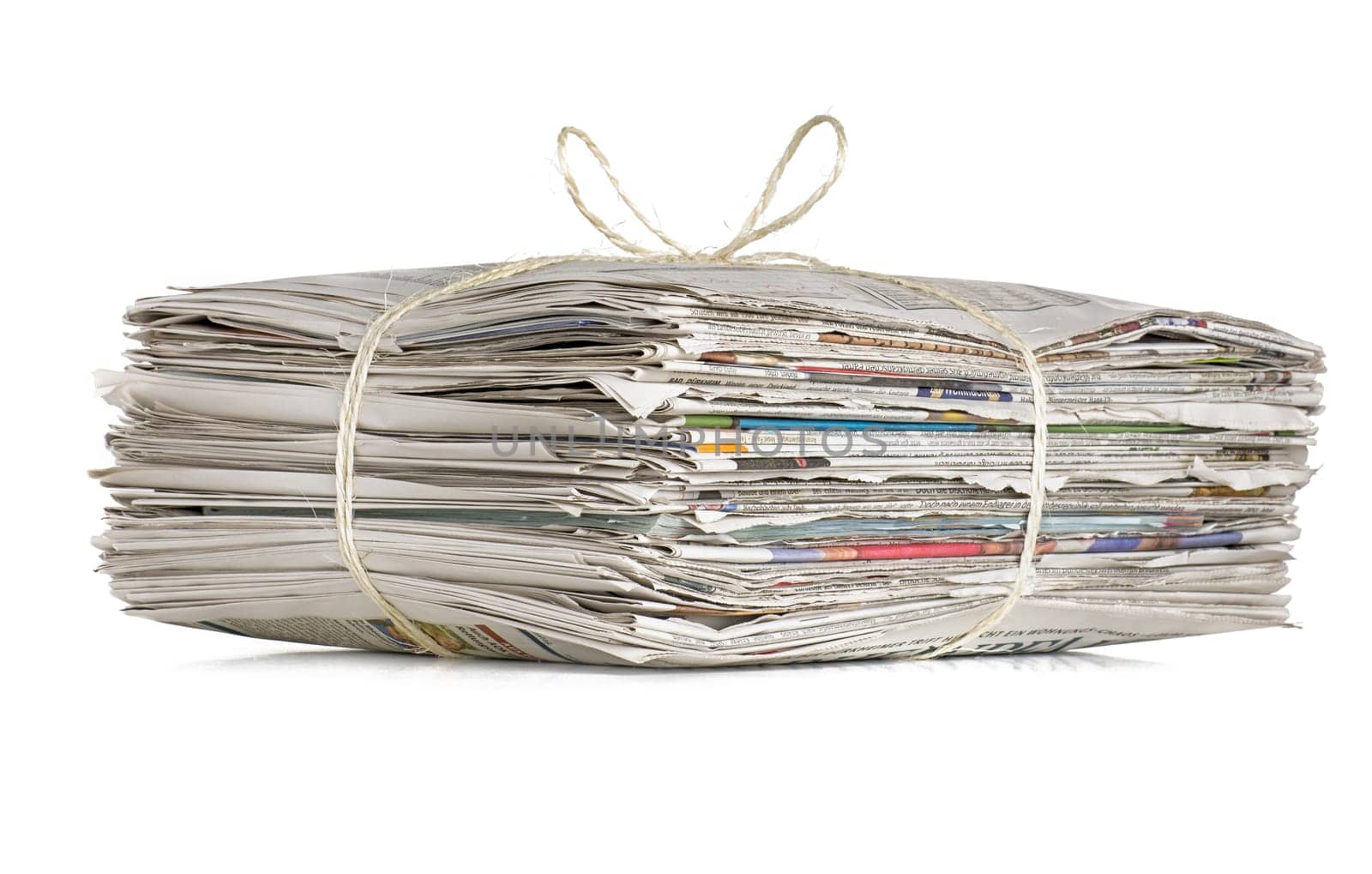tied up stack of newspapers