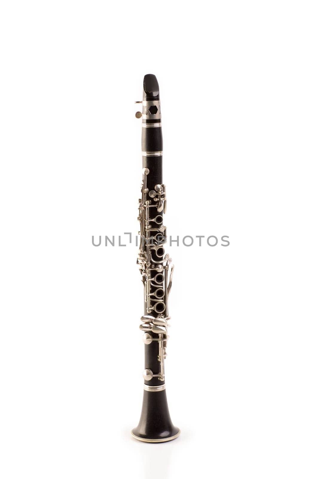 Black clarinet isolated on white background