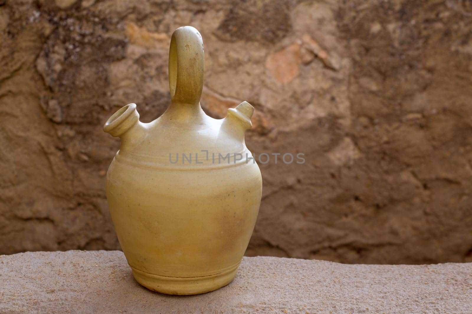 Botijo traditional clay pot jug to keep fresh water in Spain vintage