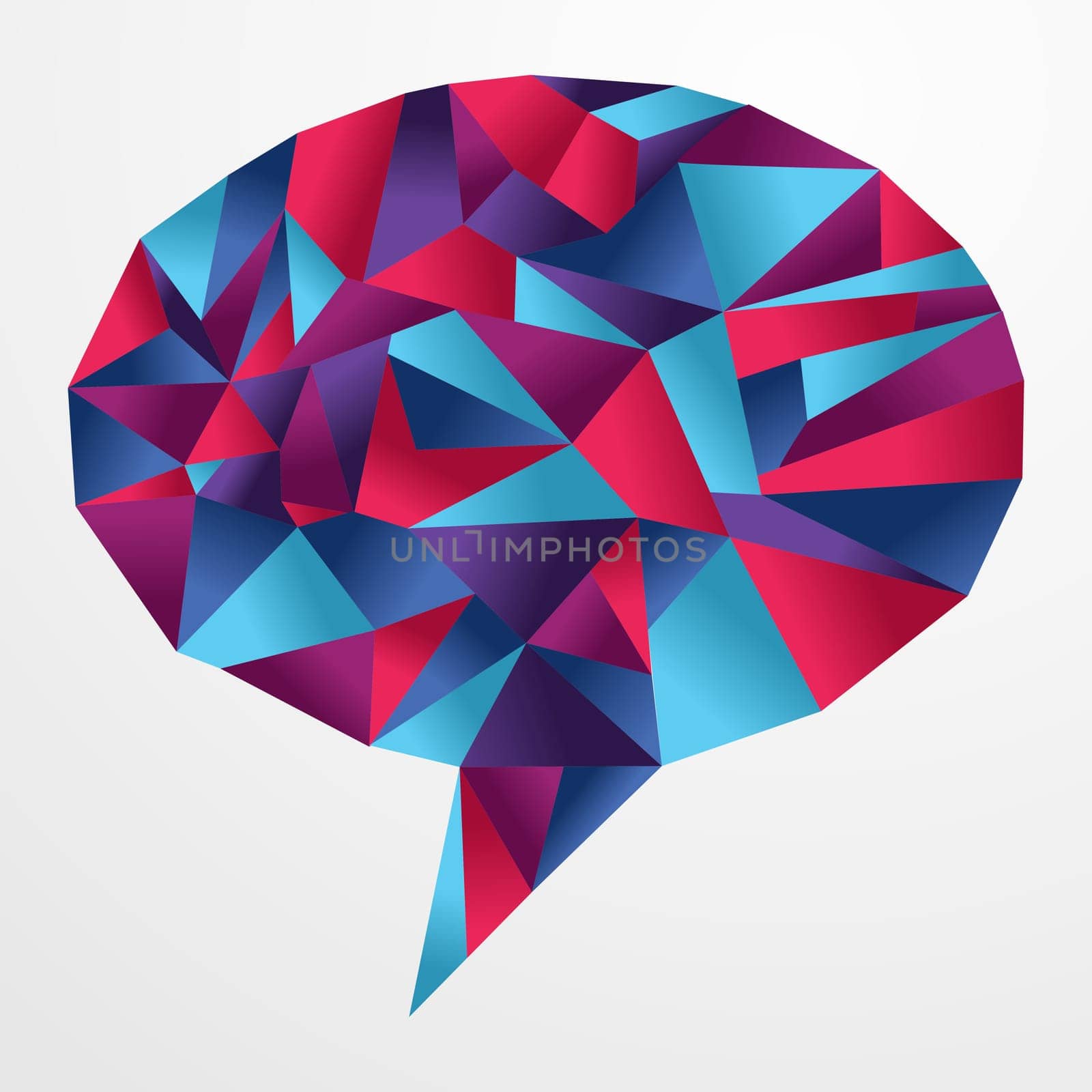 Diversity Origami paper in social speech bubble shape. Vector file layered for easy manipulation and custom coloring.