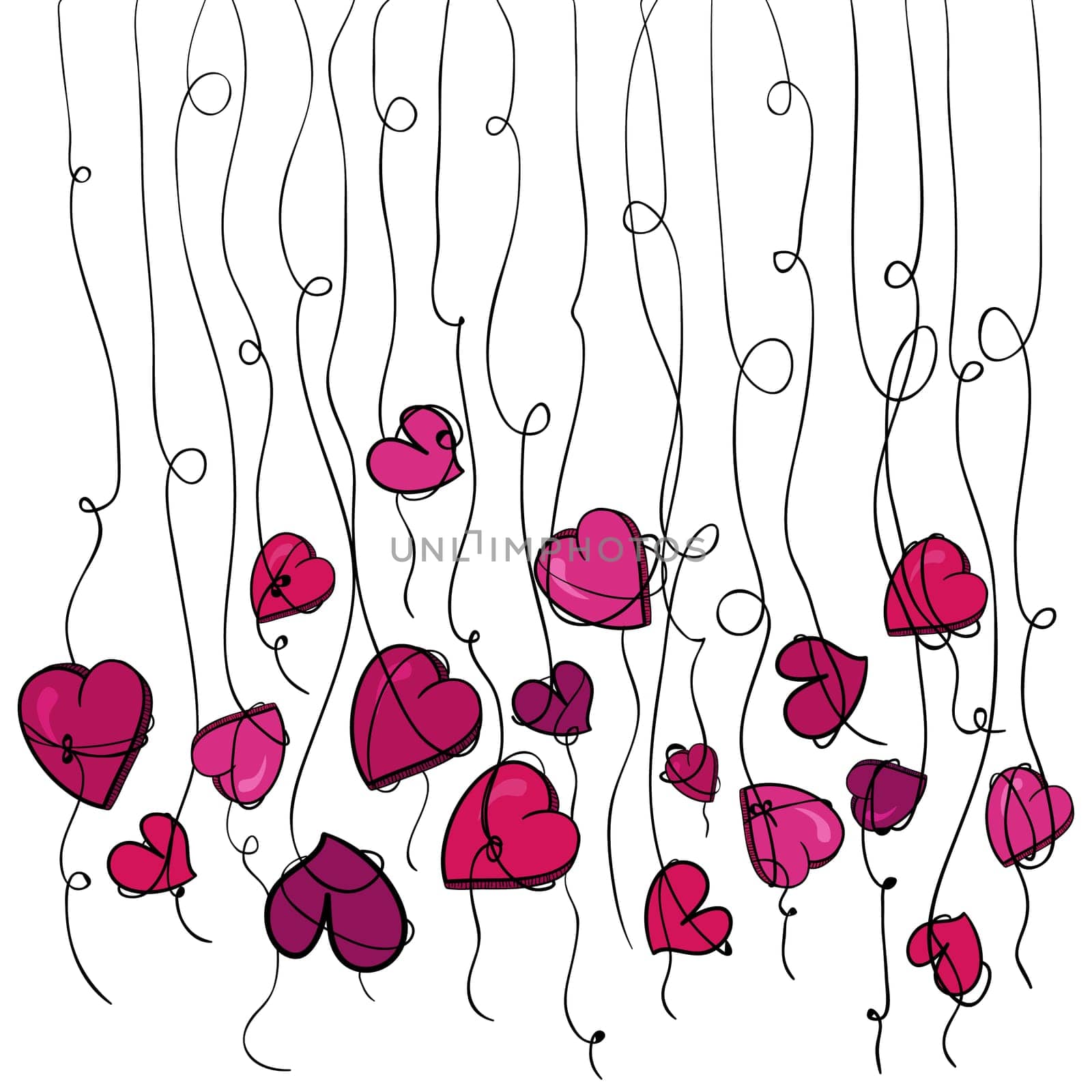 Valentine day spring flowers love heart isolated over white. Vector illustration layered for easy manipulation and custom coloring.