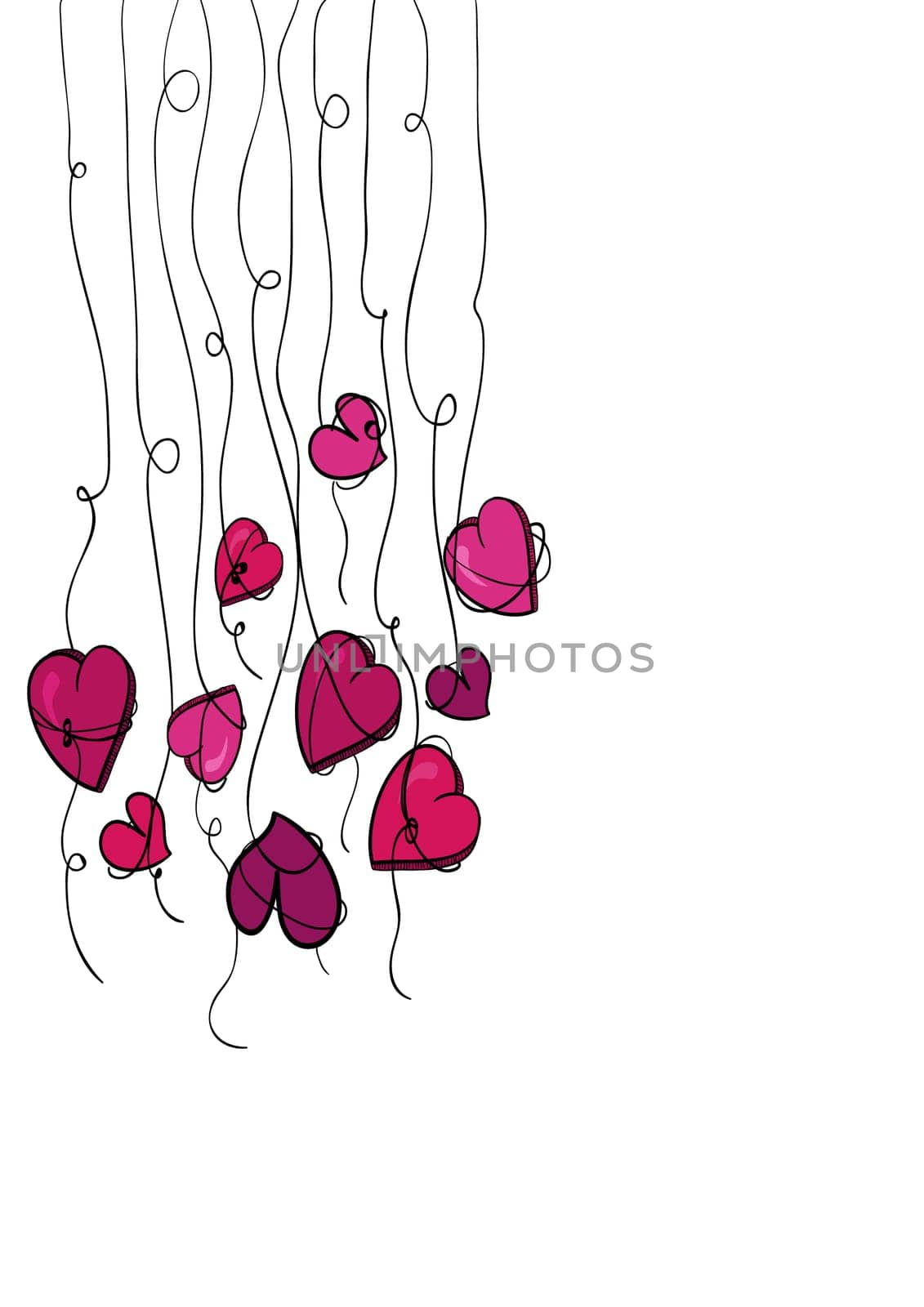 Valentine day spring flowers love heart isolated over white. Vector illustration layered for easy manipulation and custom coloring.