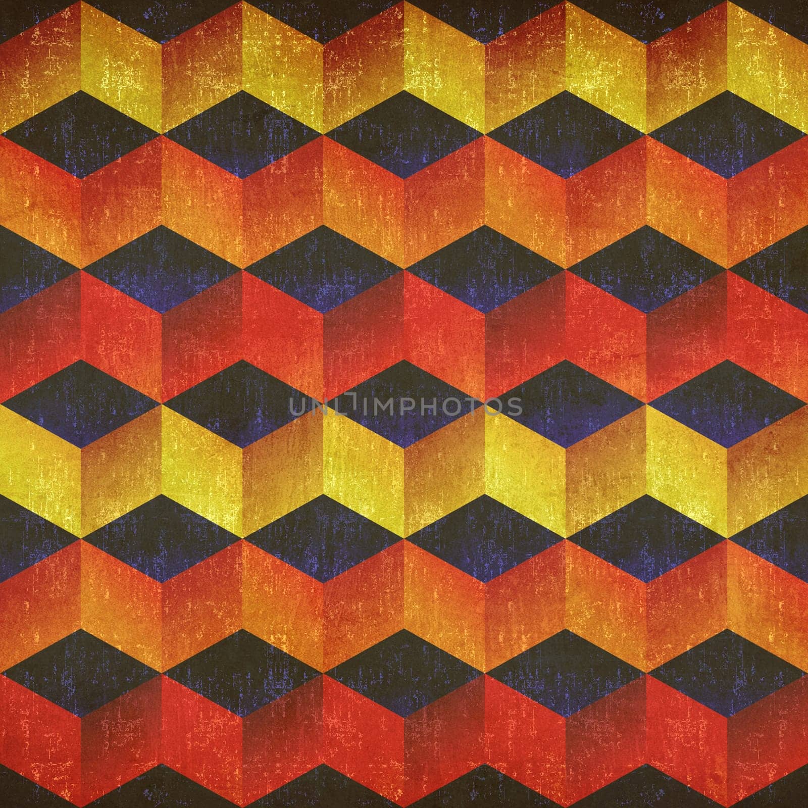 Retro abstract colorful grunge geometric seamless pattern.