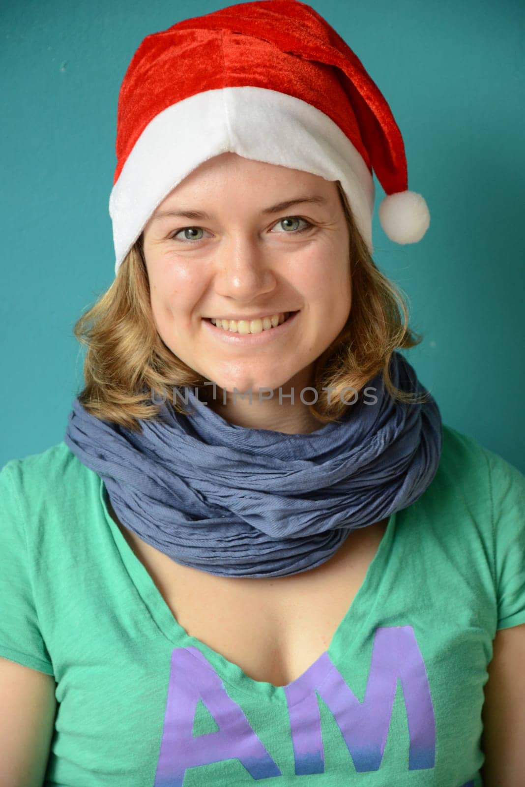 Young woman with Santa hat - portrait -