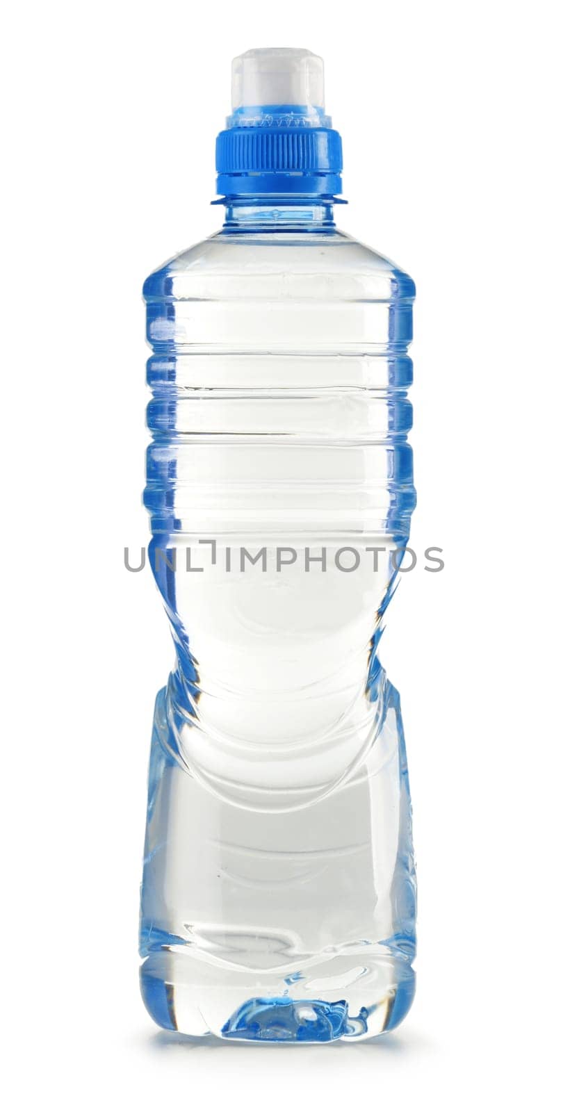 Polycarbonate plastic bottle of mineral water isolated on white background