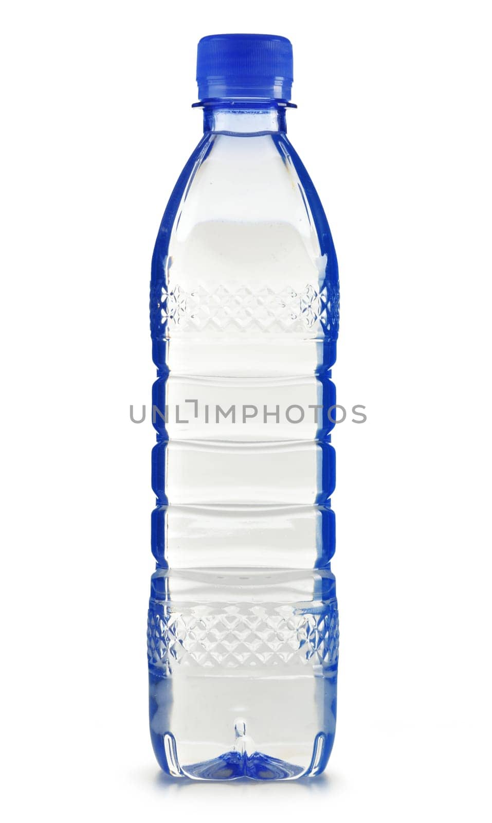 Polycarbonate plastic bottle of mineral water isolated on white background