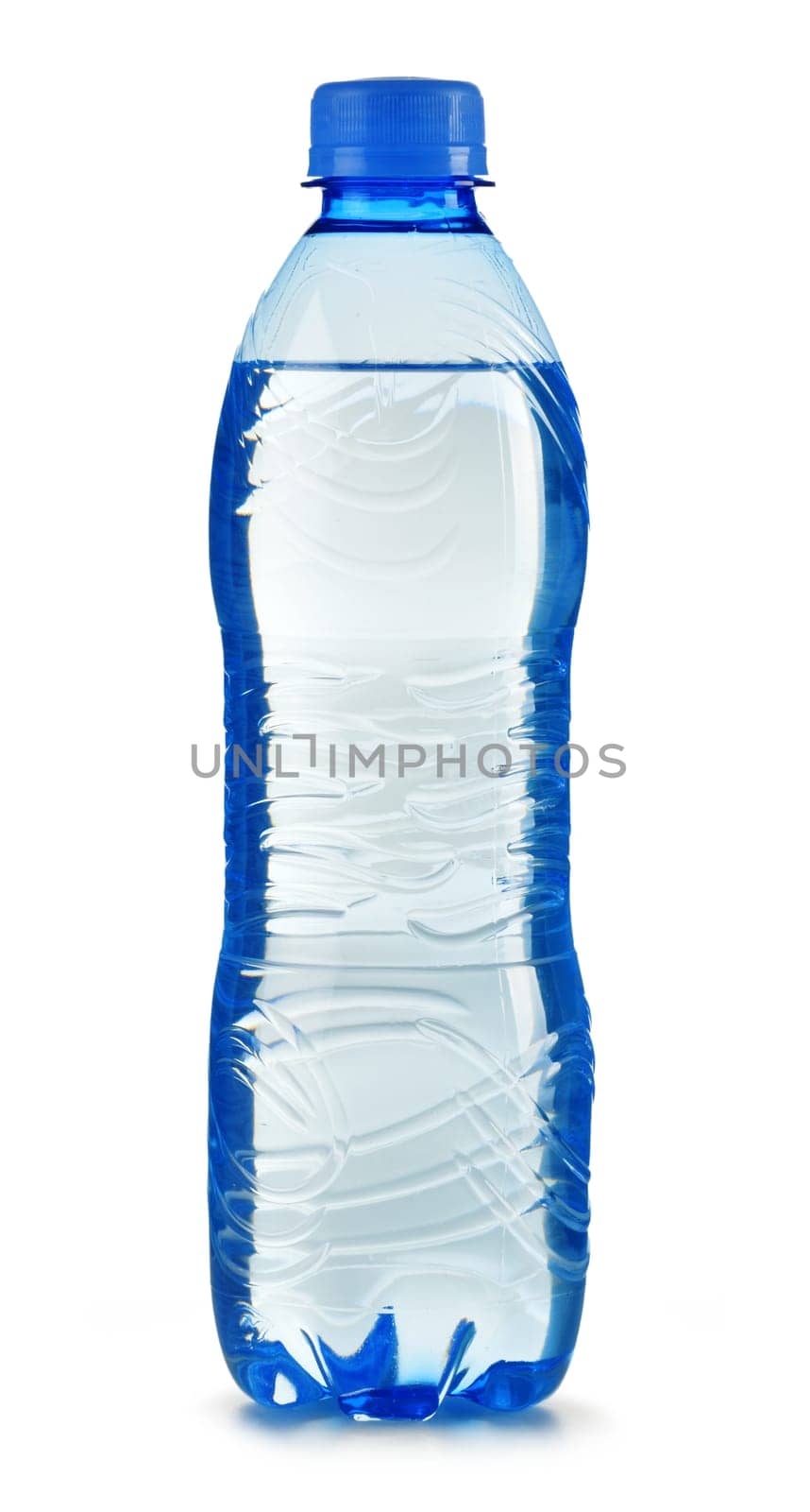 Polycarbonate plastic bottle of mineral water isolated on white background