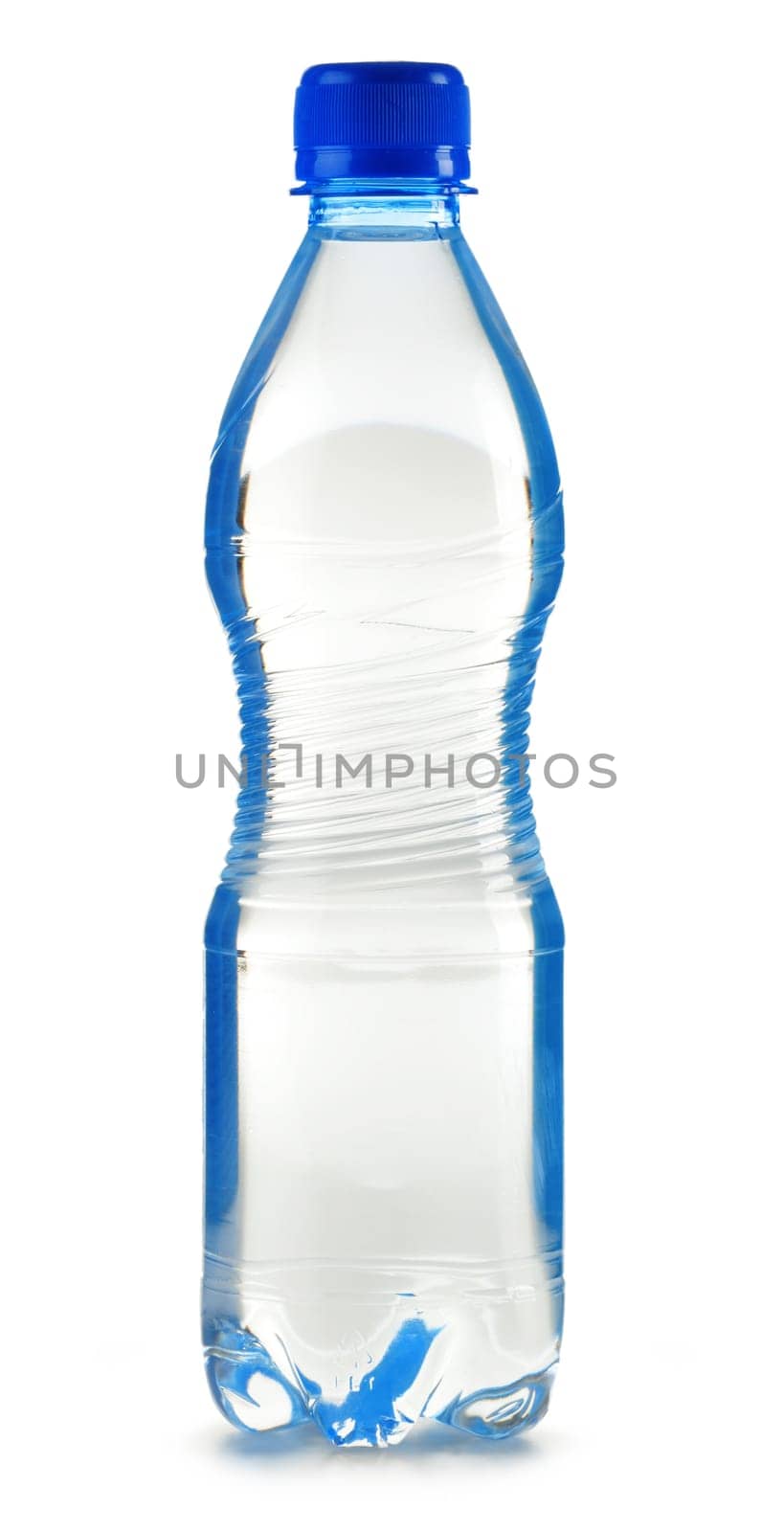 Polycarbonate plastic bottle of mineral water isolated on white background