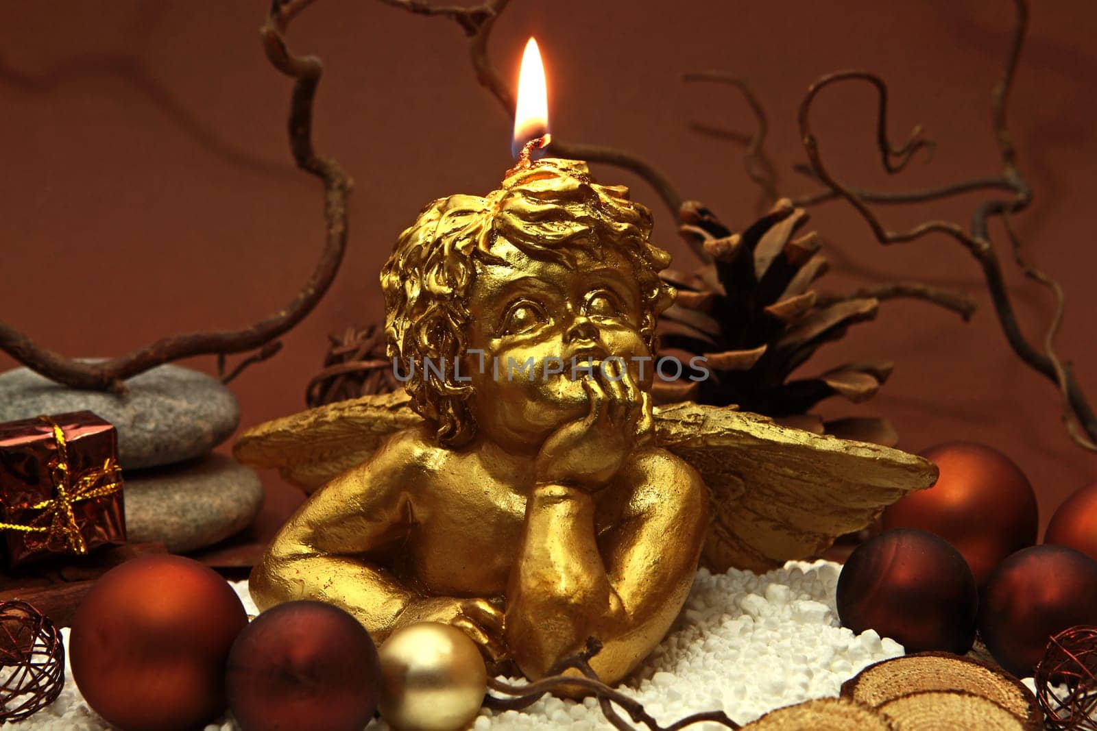 Angel candle gold