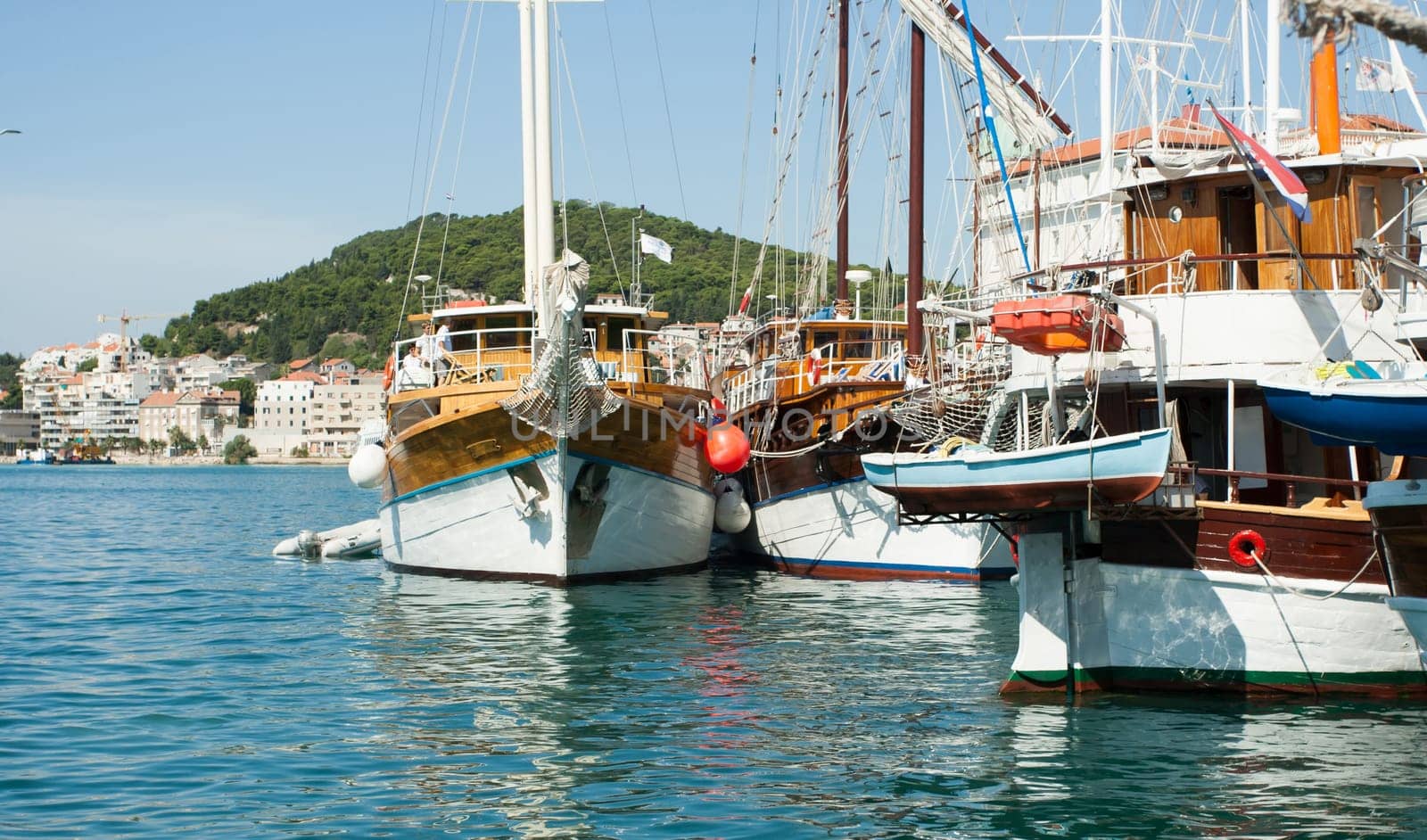 old ship in the harbor