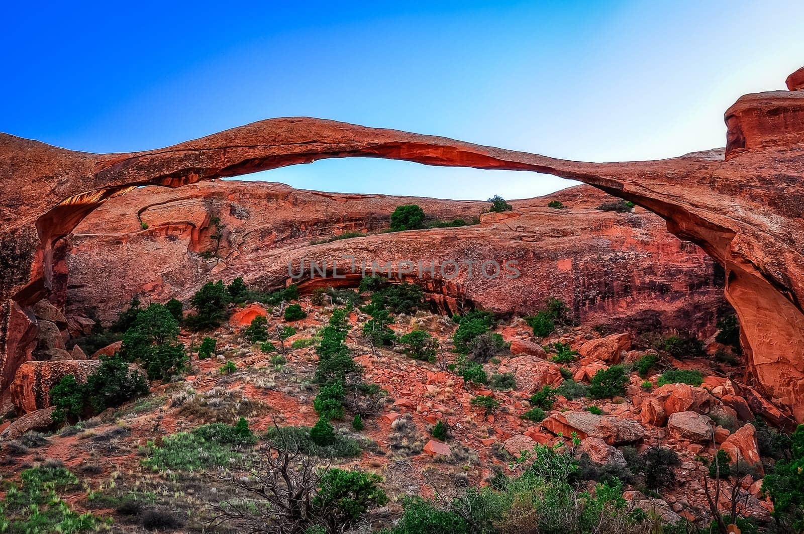 Long arch landscape view, Arches National Park, Utah, USA